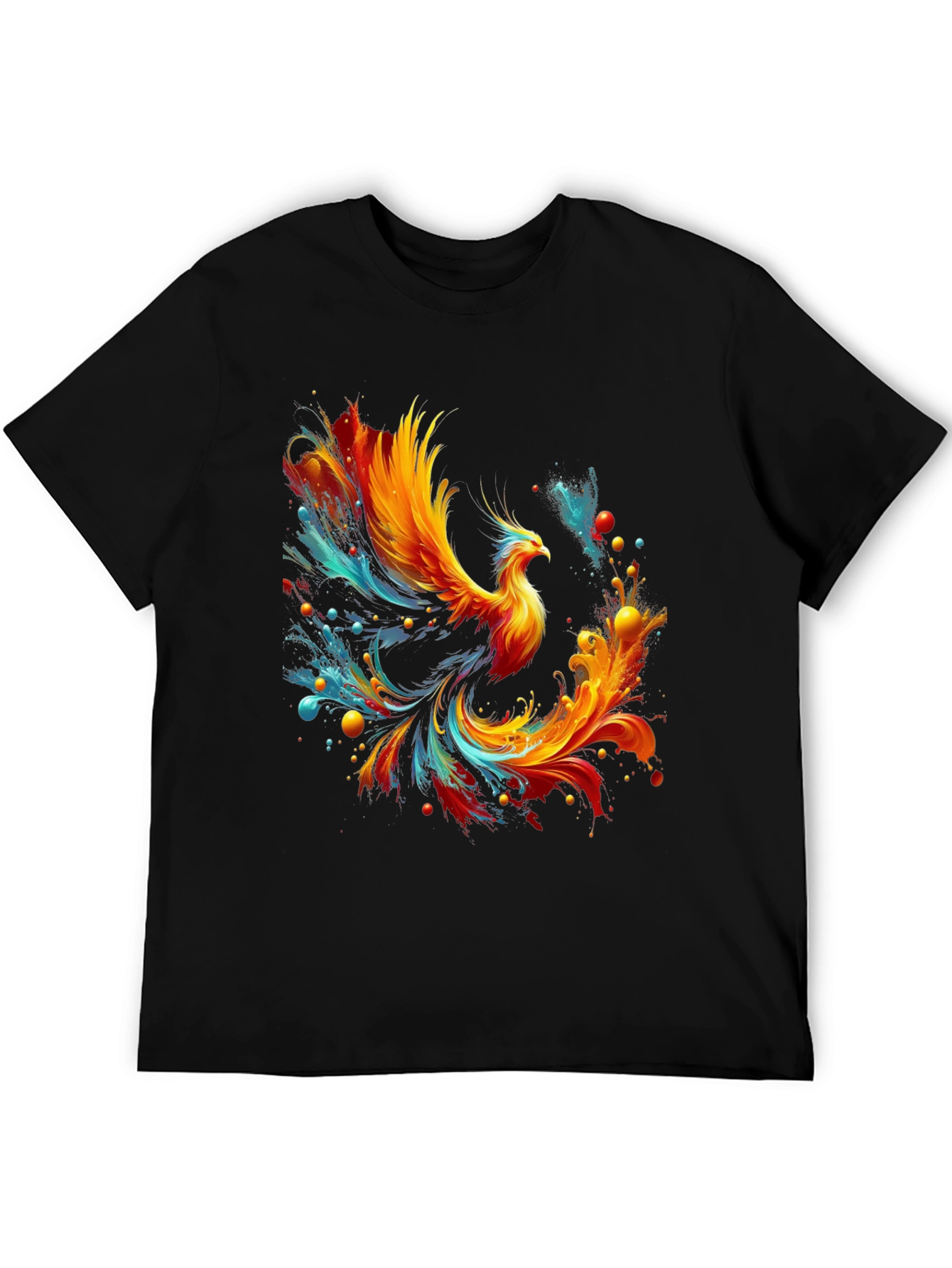 Fiery Phoenix Graphic Tee - Mens Black T-Shirt