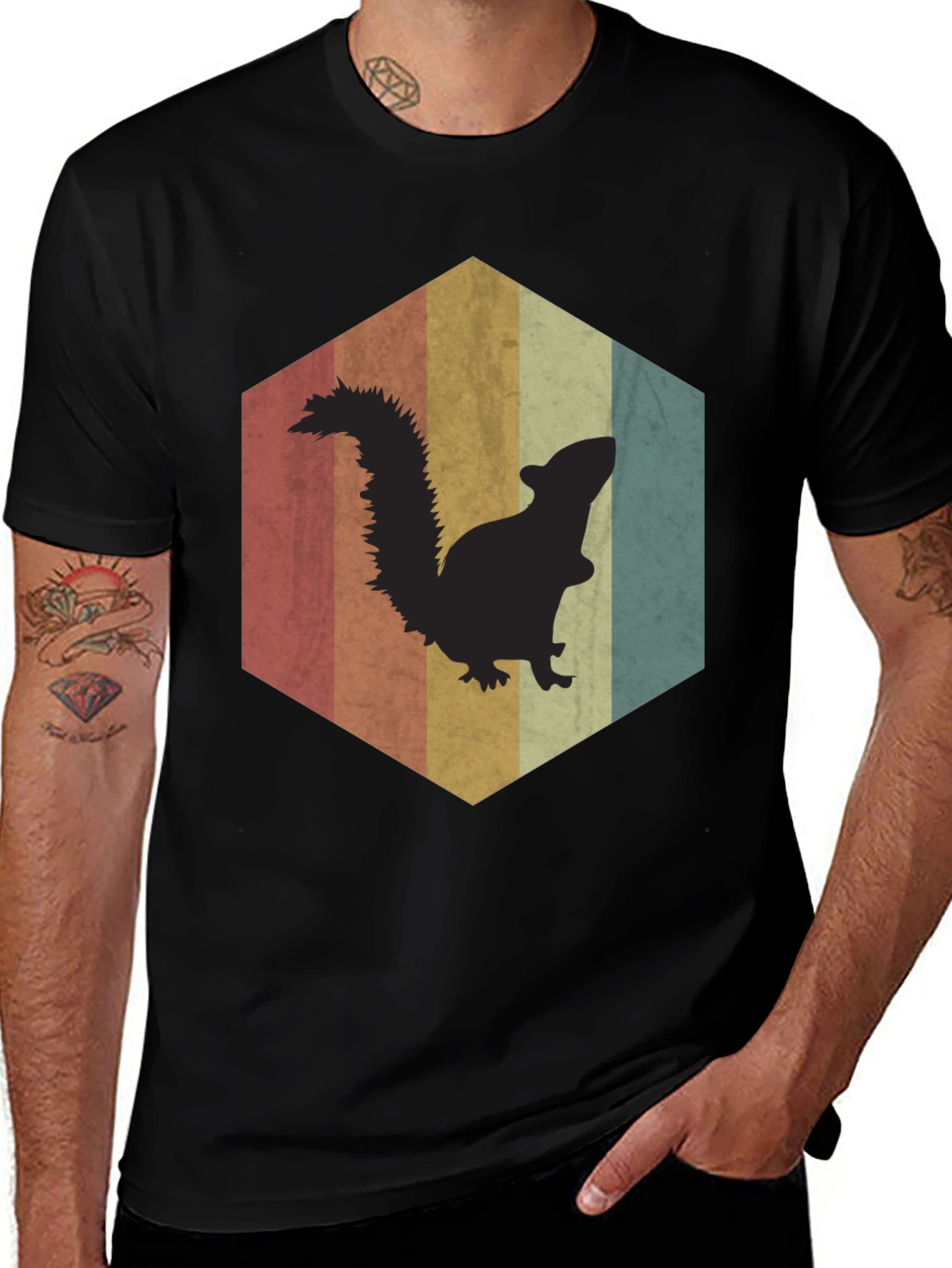 Retro Squirrel Graphic Tee - Soft Cotton Blend