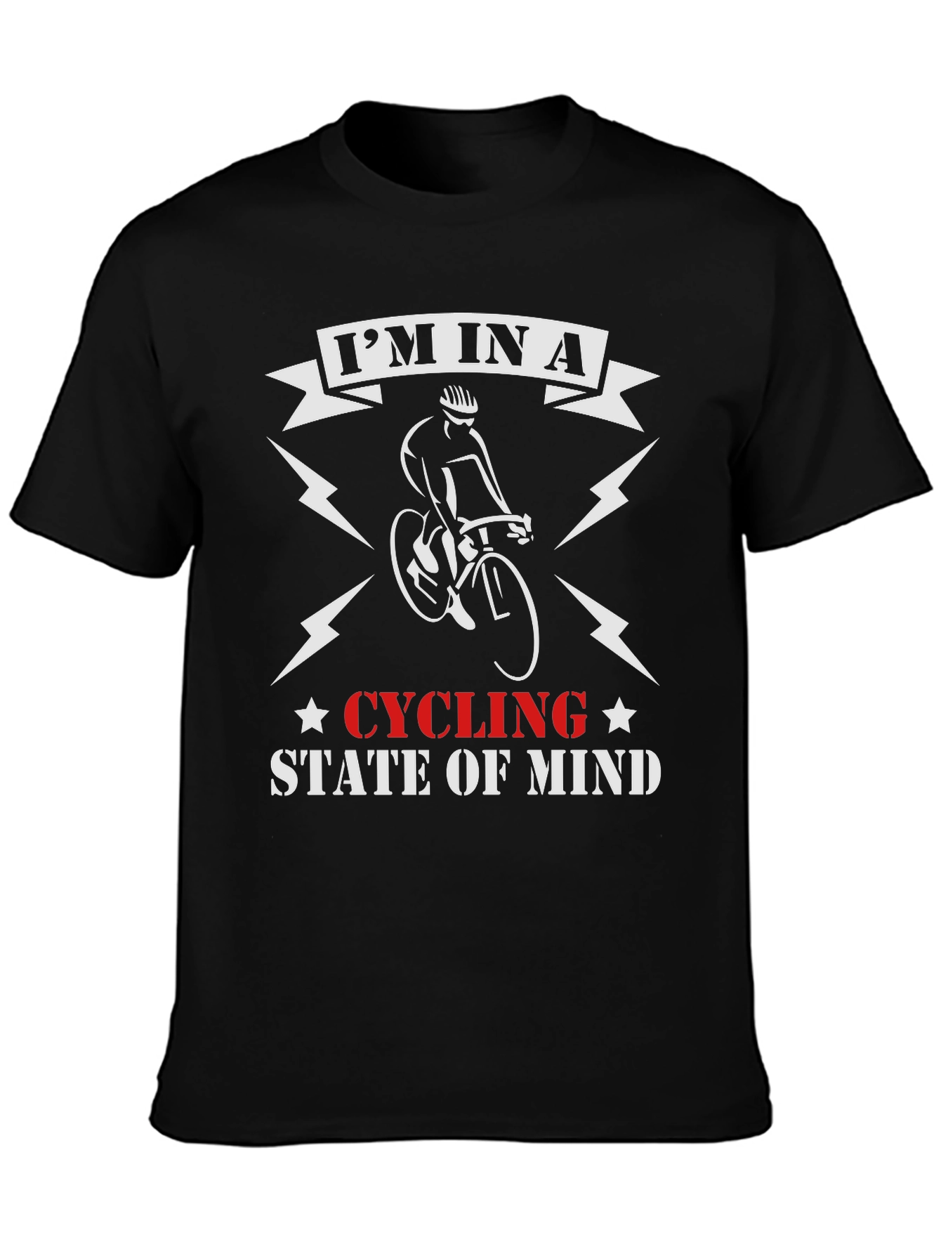 Cycling State of Mind Black Graphic T-Shirt