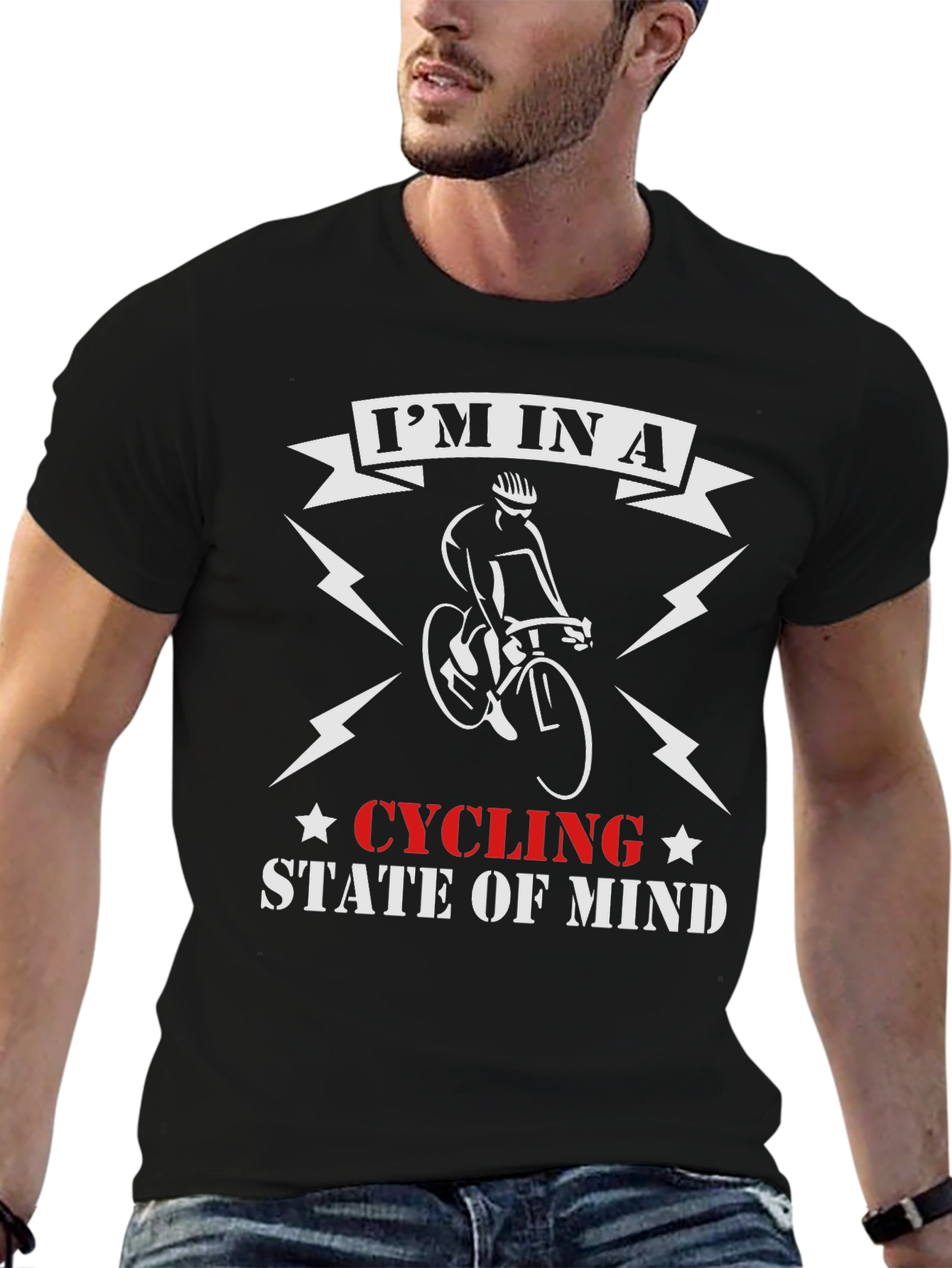 Cycling State of Mind Black Graphic T-Shirt