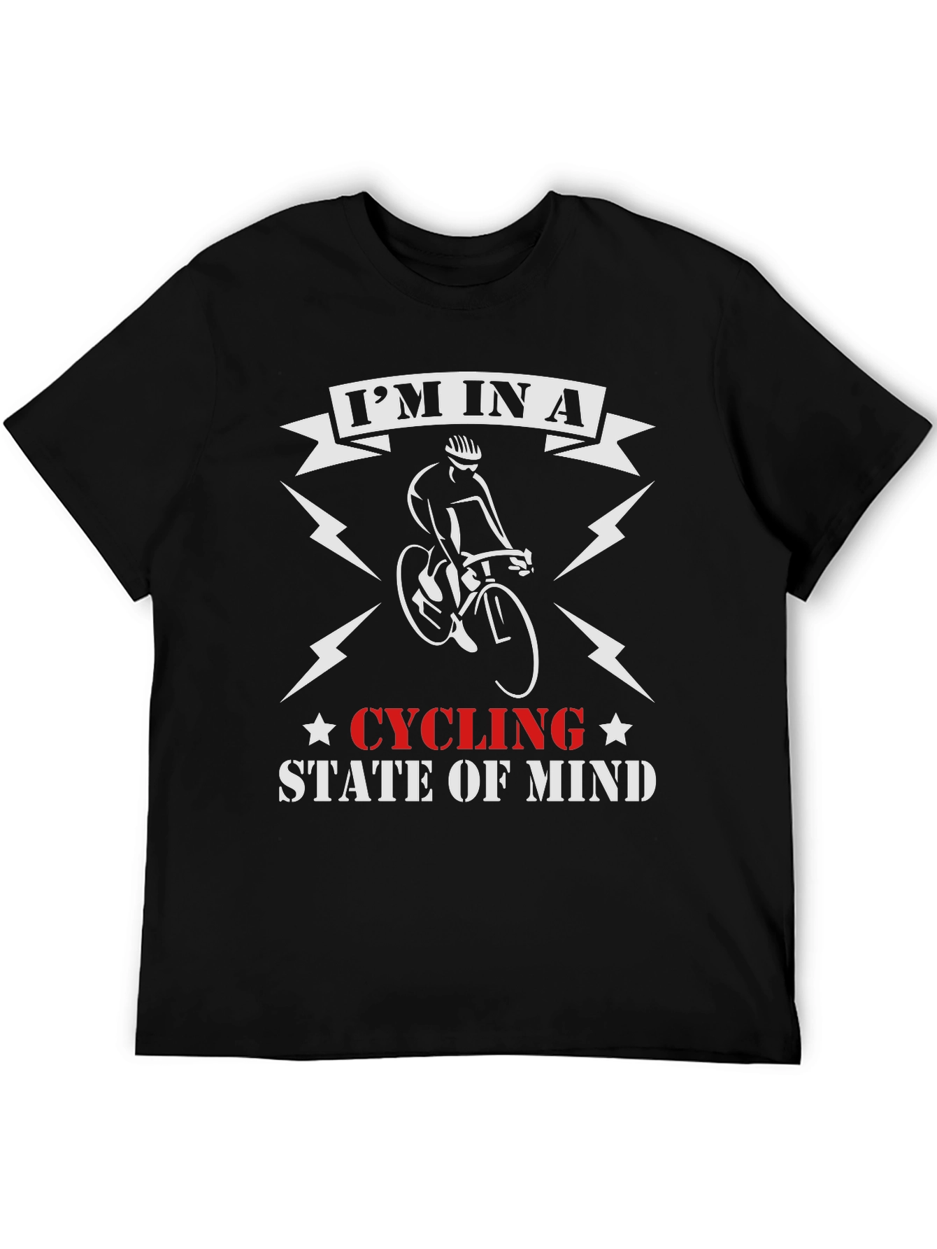 Cycling State of Mind Black Graphic T-Shirt