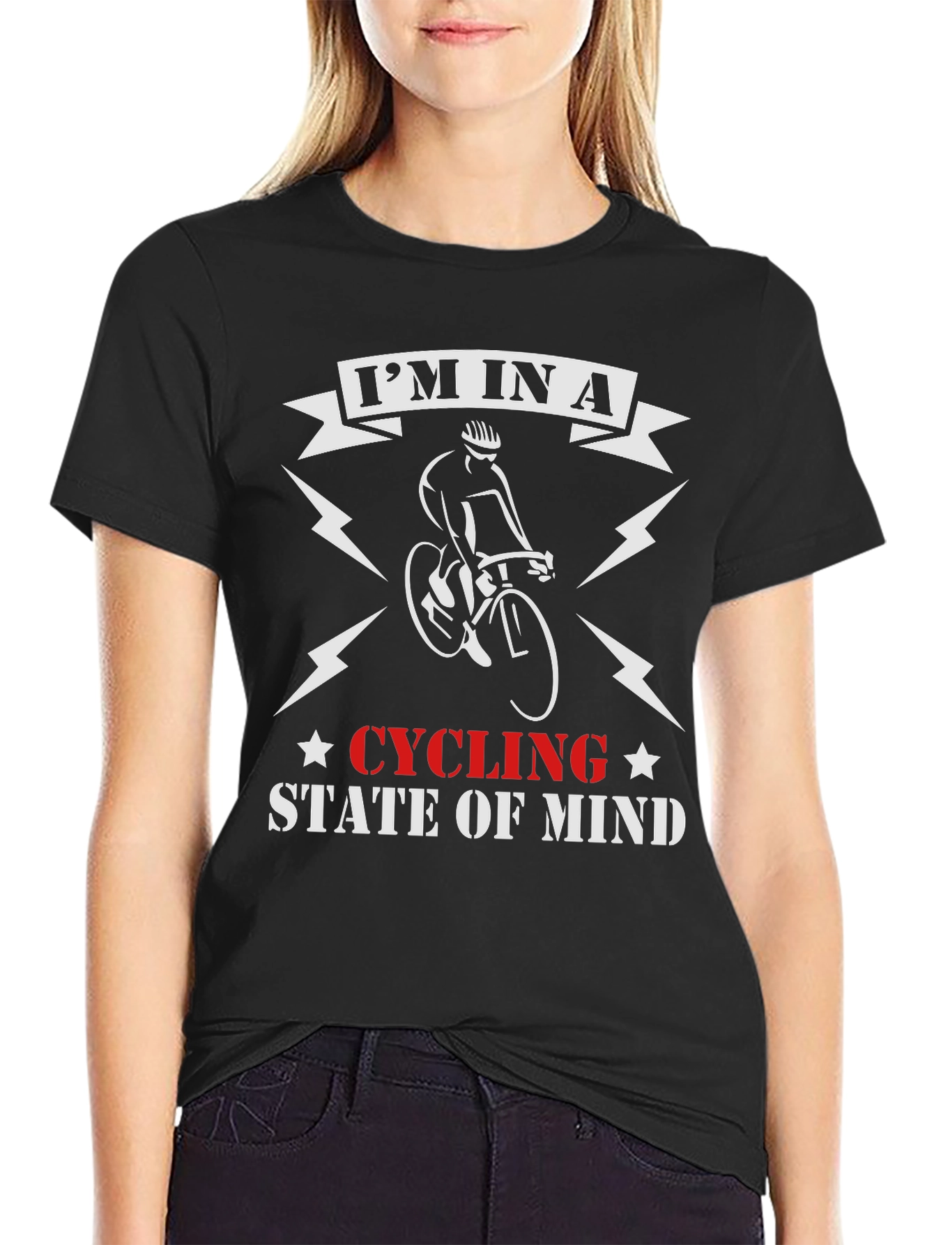 Cycling State of Mind Black Graphic T-Shirt