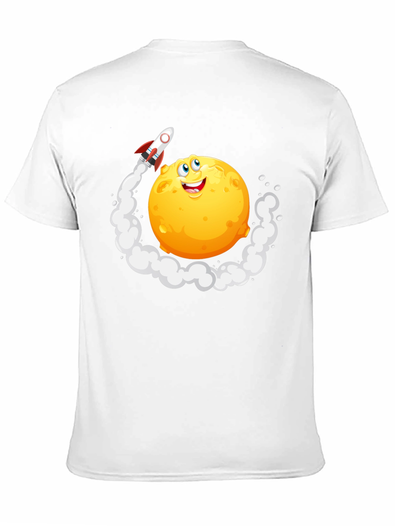 Cartoon Moon Rocket T-Shirt