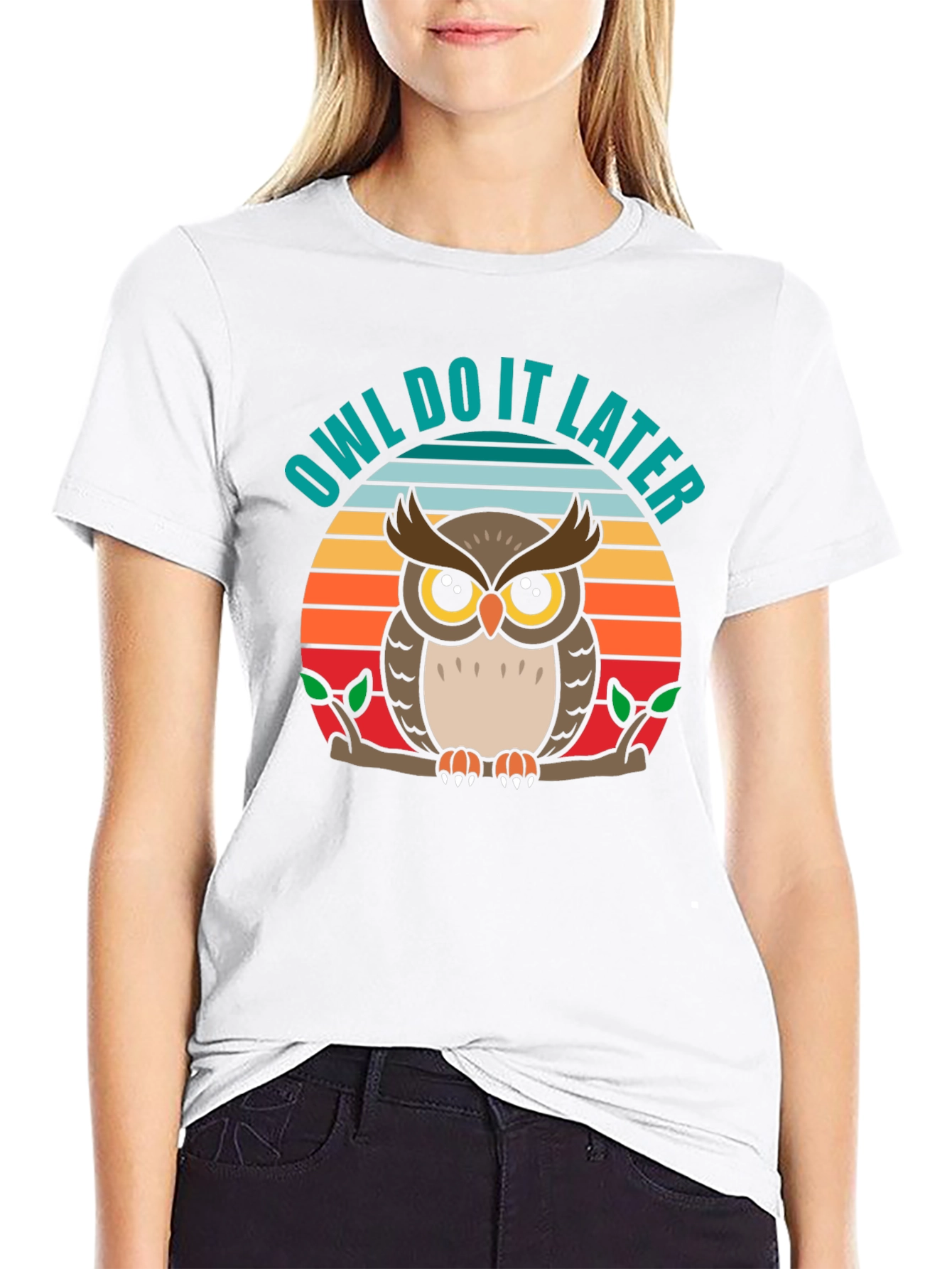 Owl Do It Later Funny Graphic T-Shirt