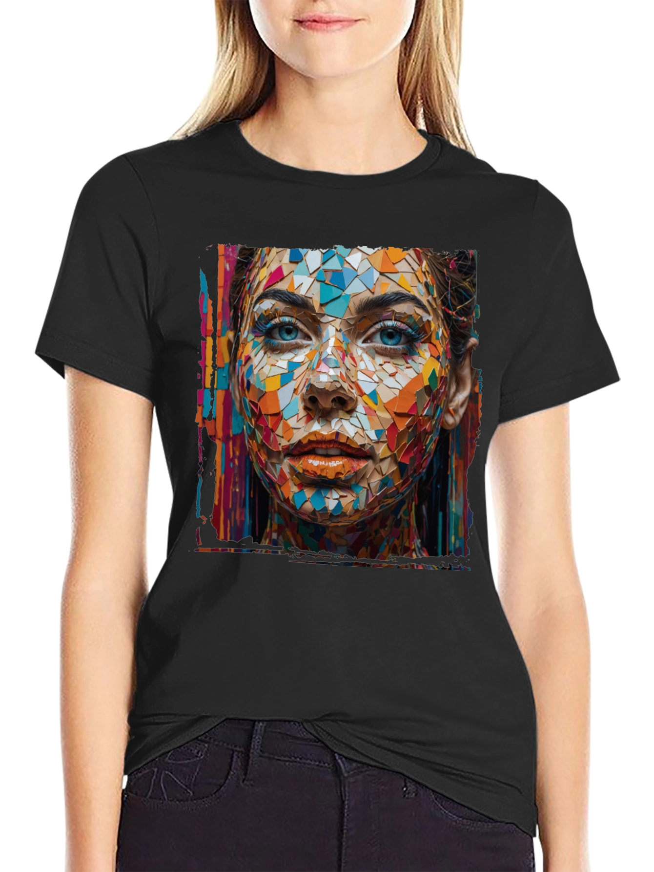 Abstract Mosaic Woman Graphic Tee