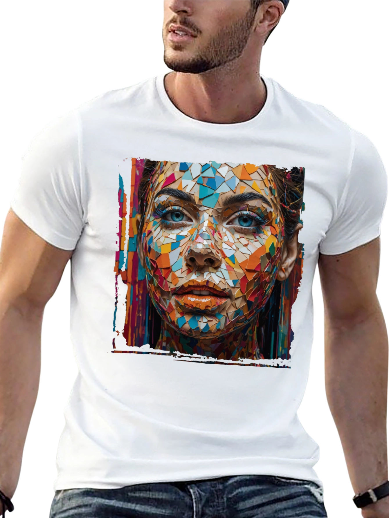 Abstract Mosaic Woman Graphic Tee
