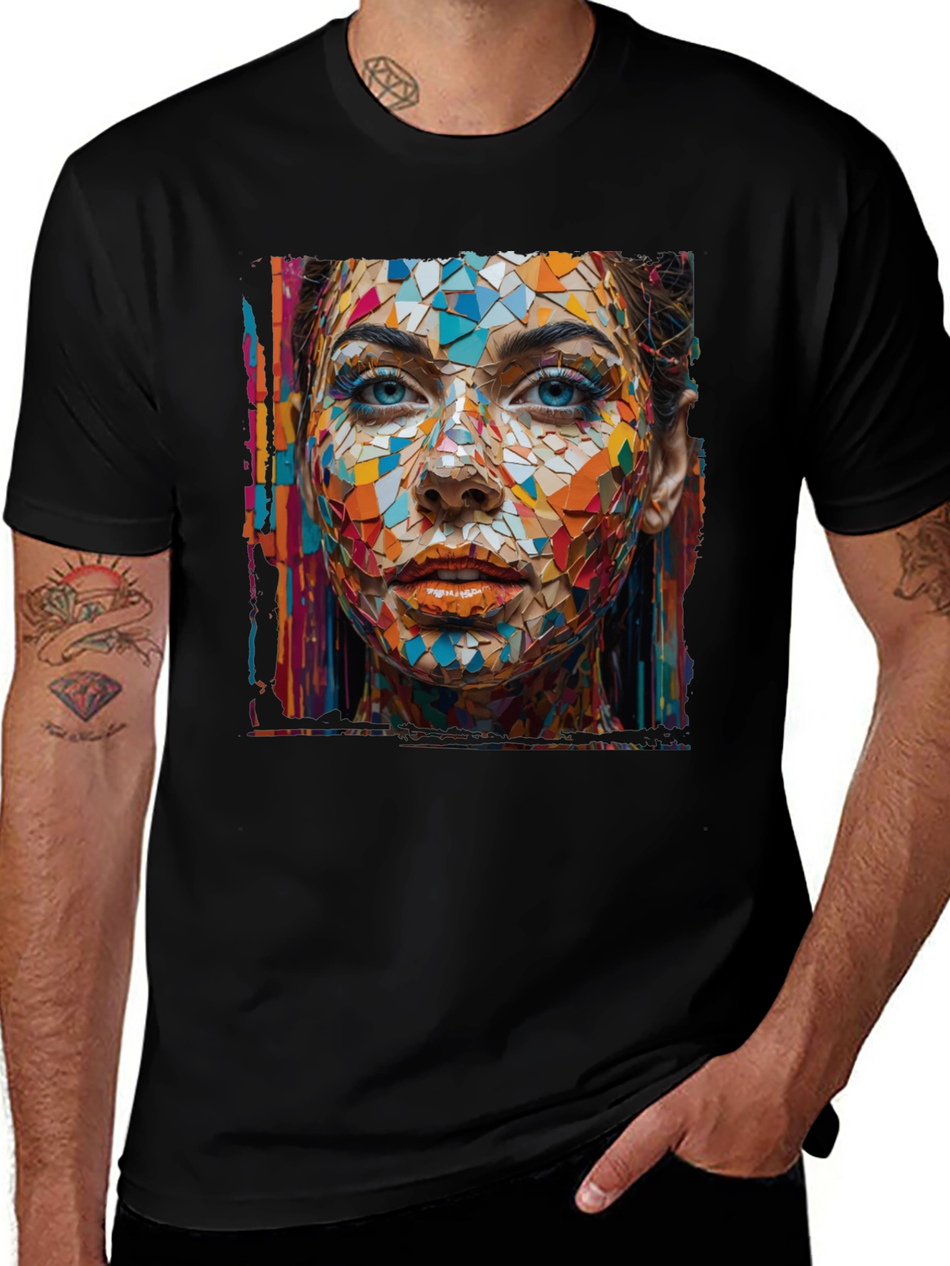 Abstract Mosaic Woman Graphic Tee