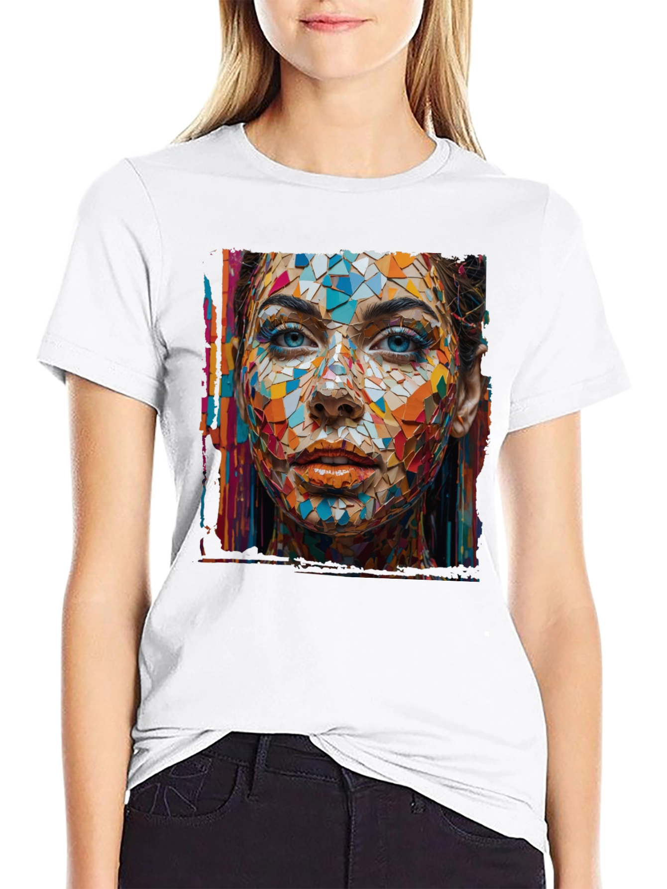 Abstract Mosaic Woman Graphic Tee