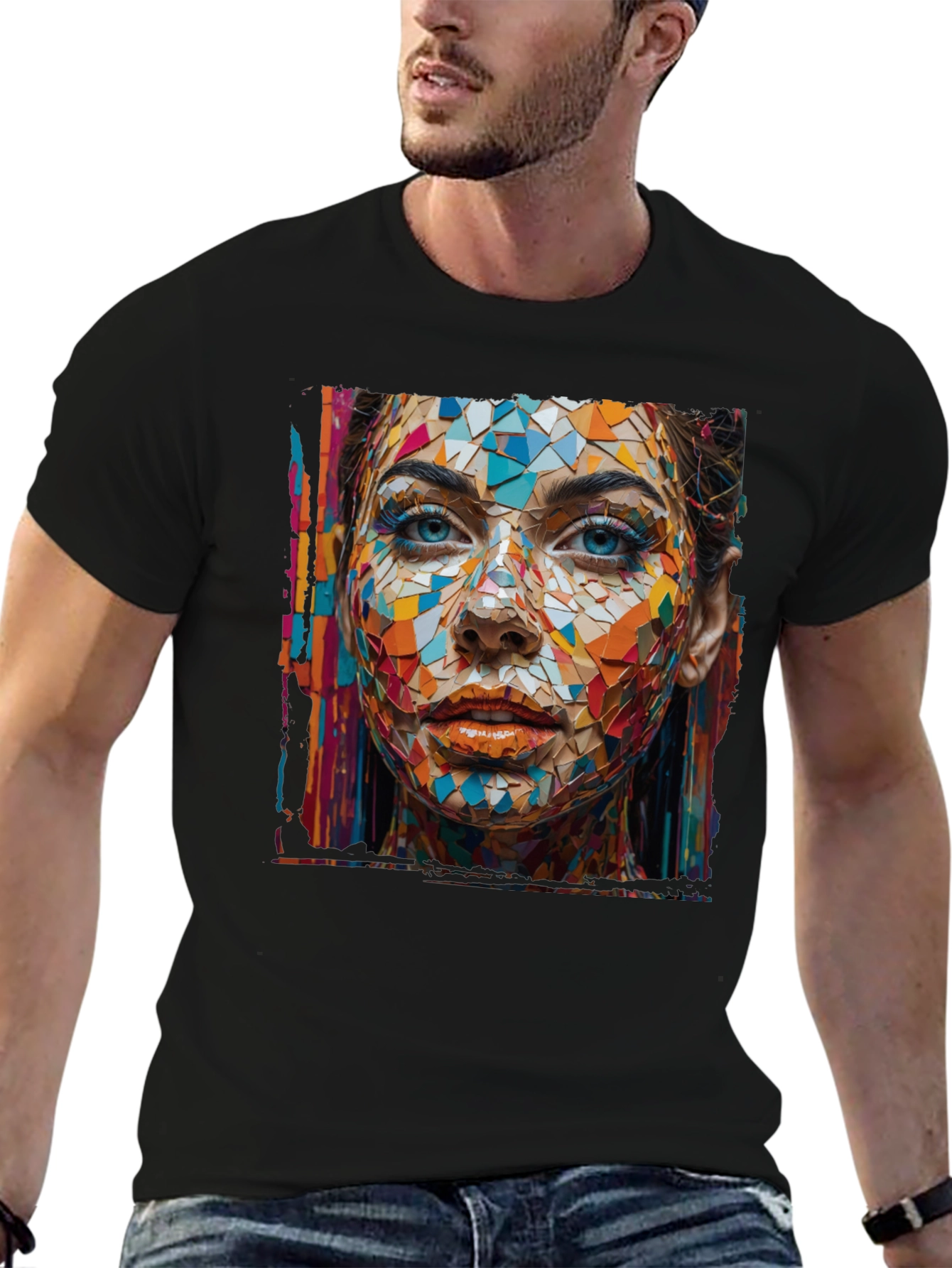 Abstract Mosaic Woman Graphic Tee