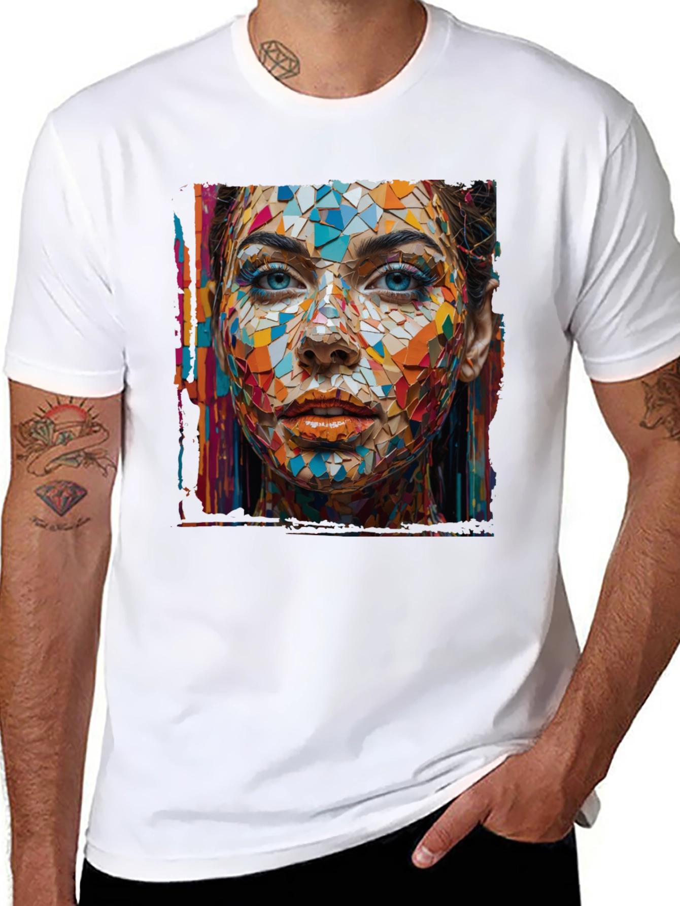 Abstract Mosaic Woman Graphic Tee