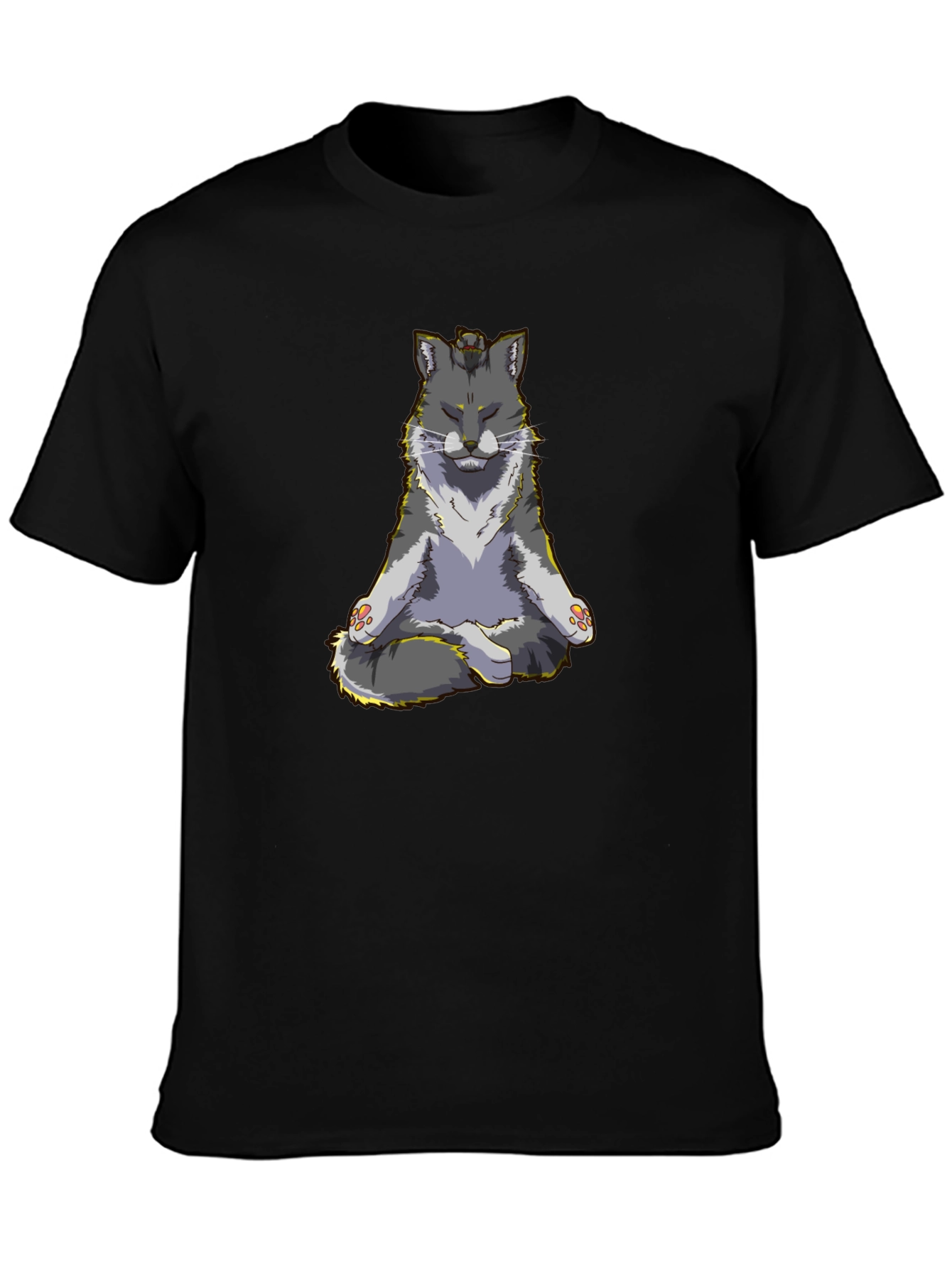 Meditating Cat Graphic T-Shirt