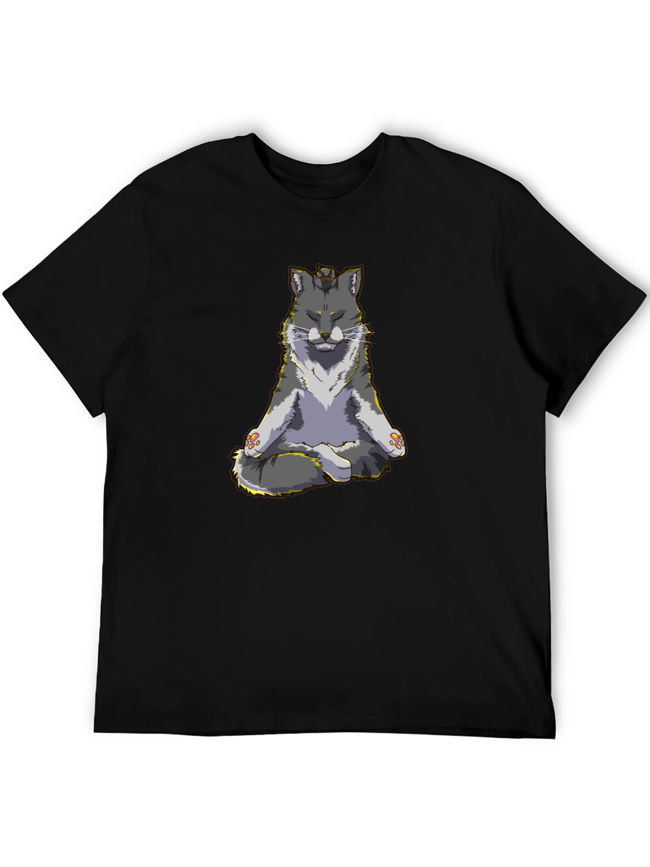 Meditating Cat Graphic T-Shirt