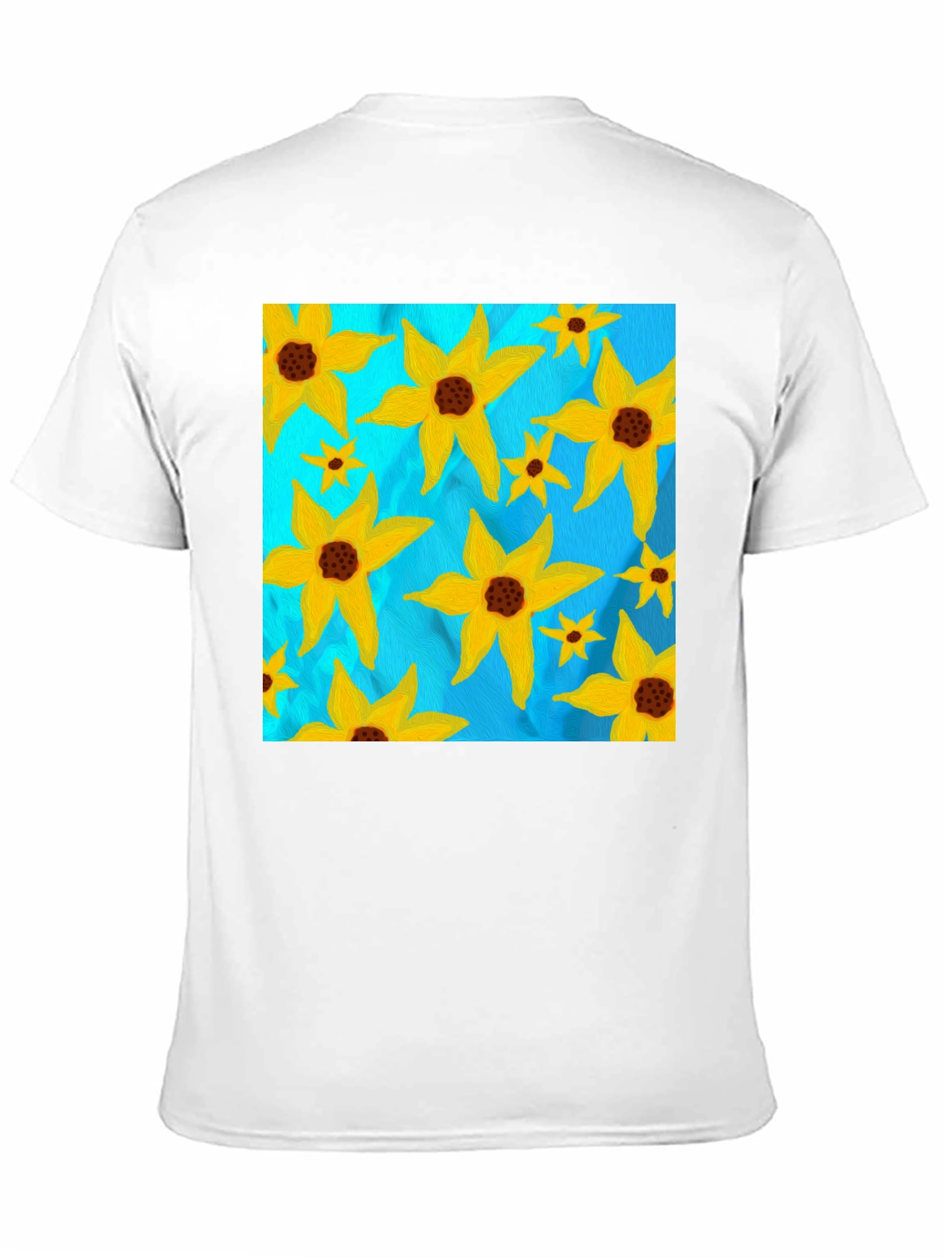 Floral Sun Graphic Tee - Black Casual T-Shirt