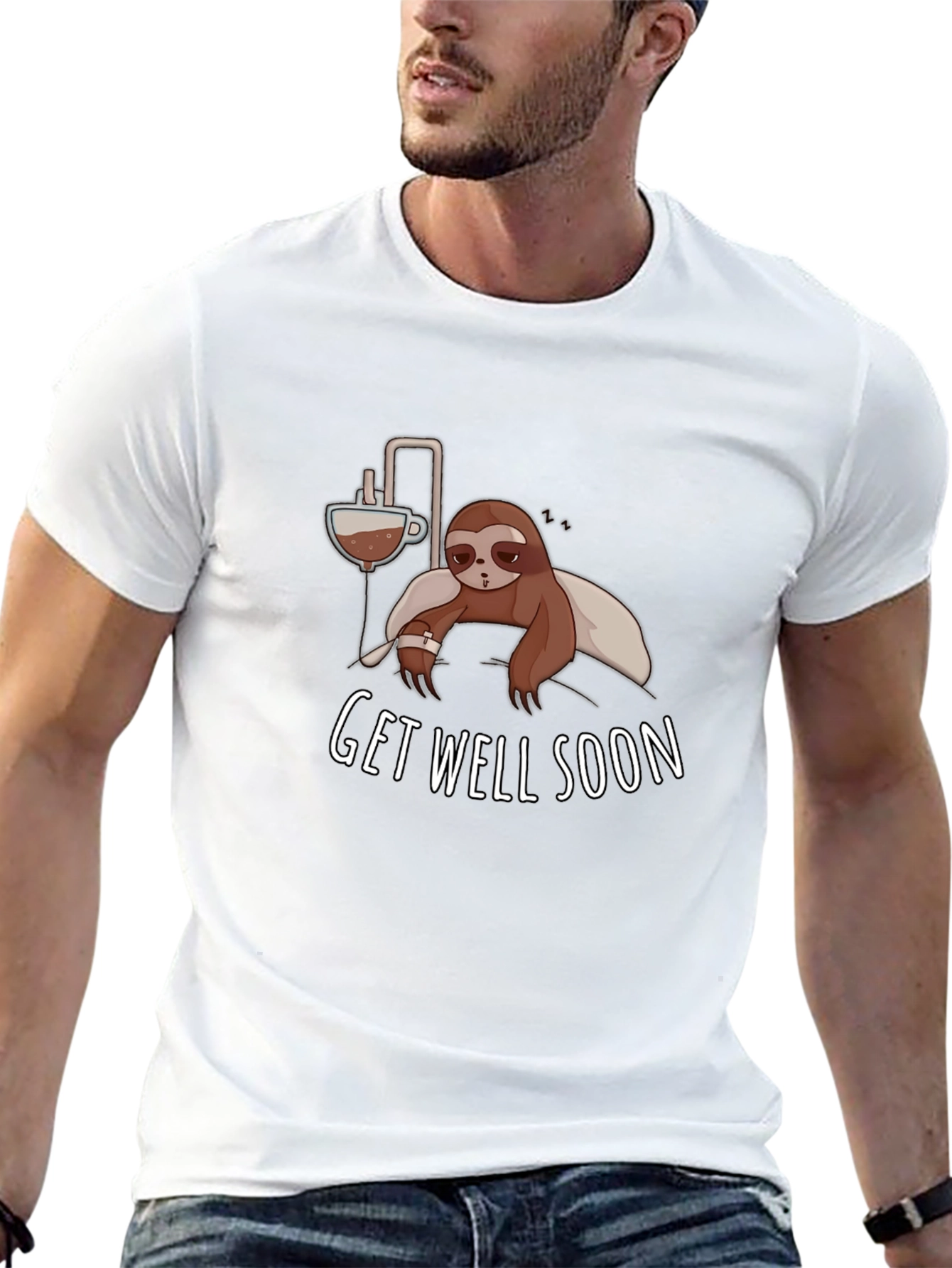 Get Well Soon Sloth Graphic T-Shirt