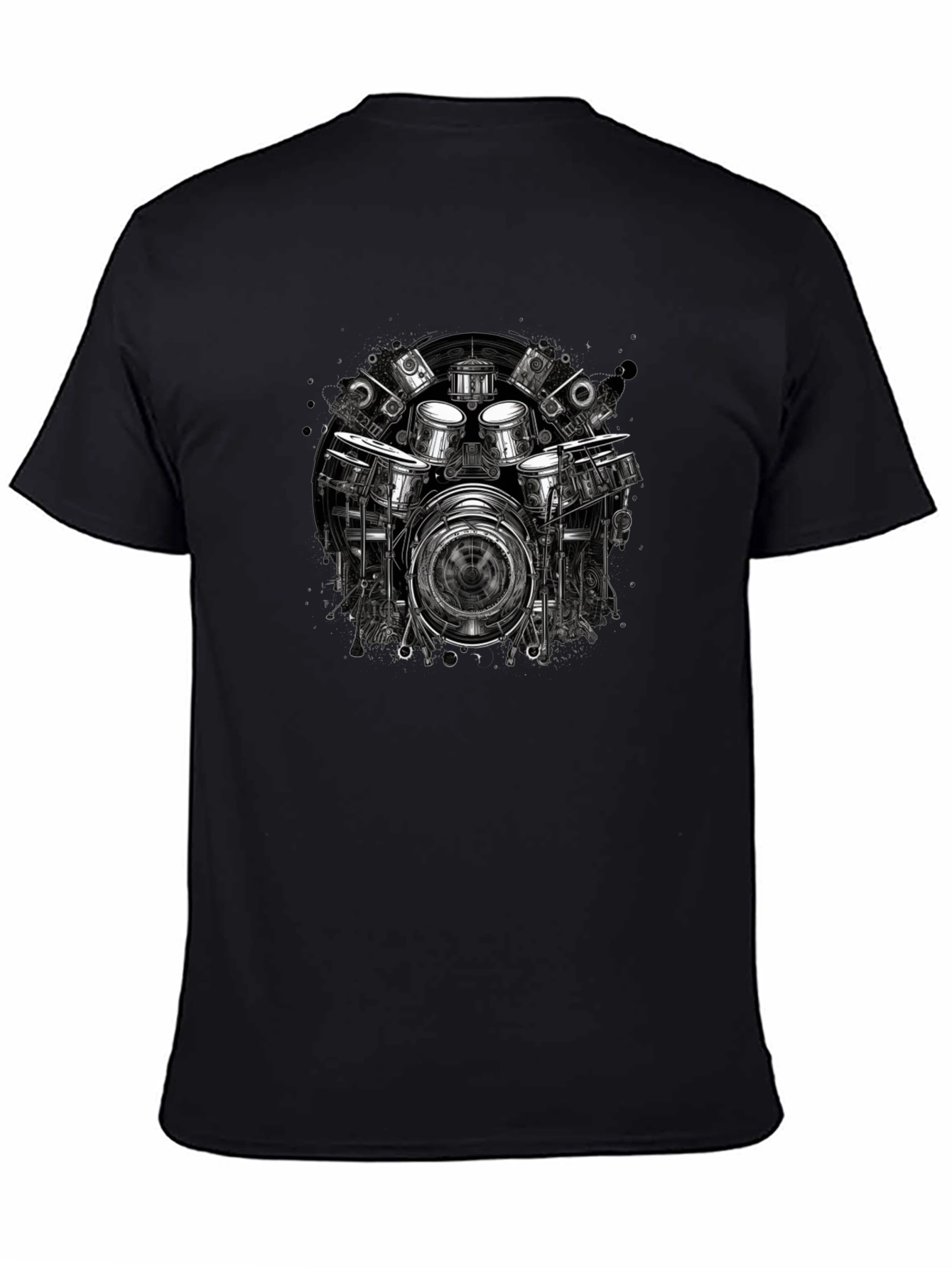 Drum Kit Camera Black T-Shirt