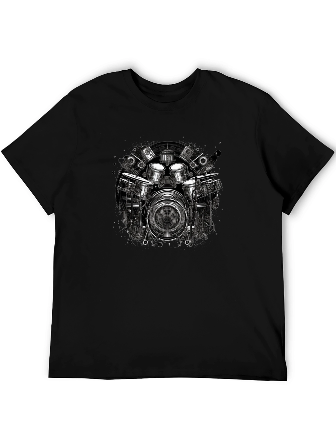 Drum Kit Camera Black T-Shirt