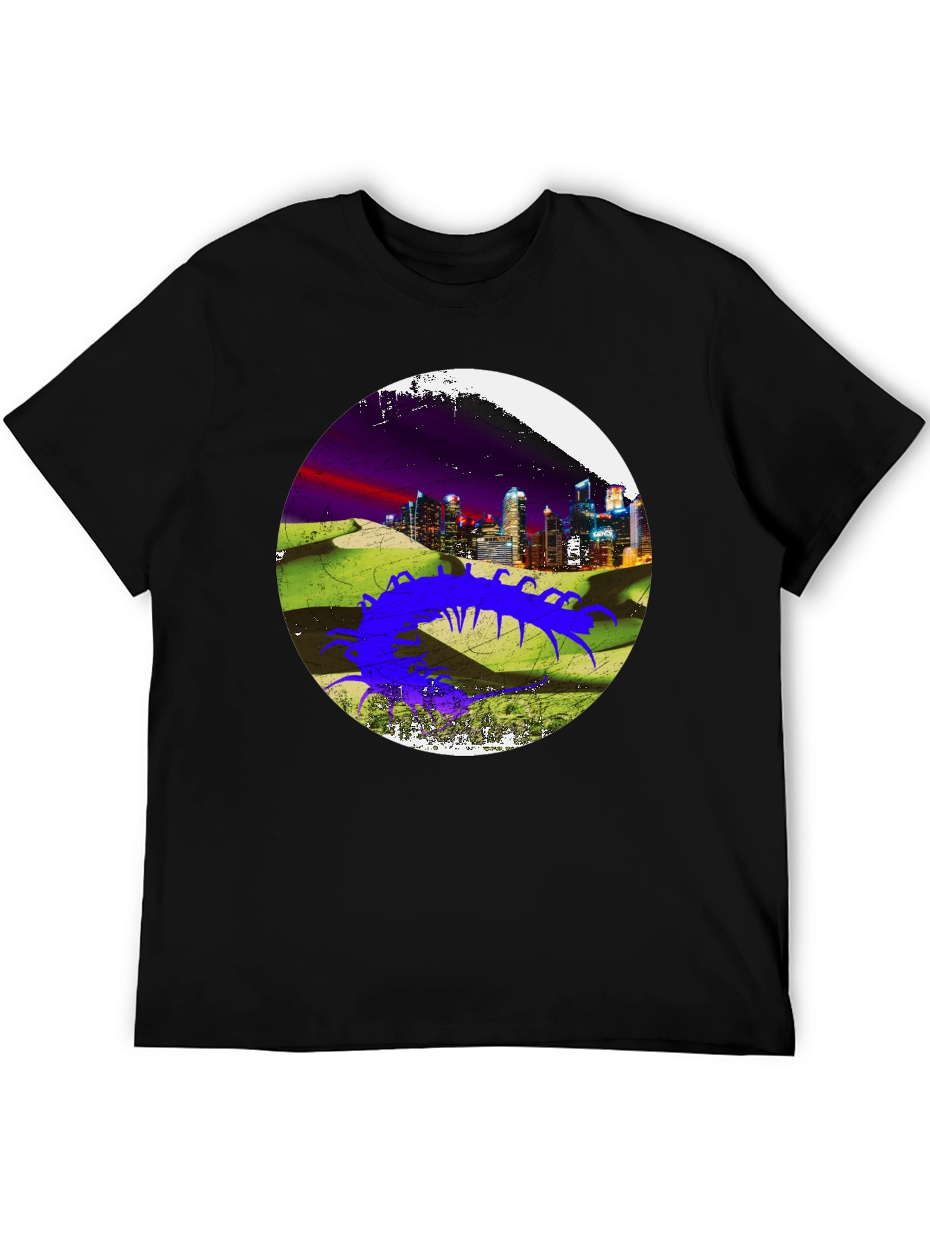 Abstract Cityscape Centipede Graphic Tee