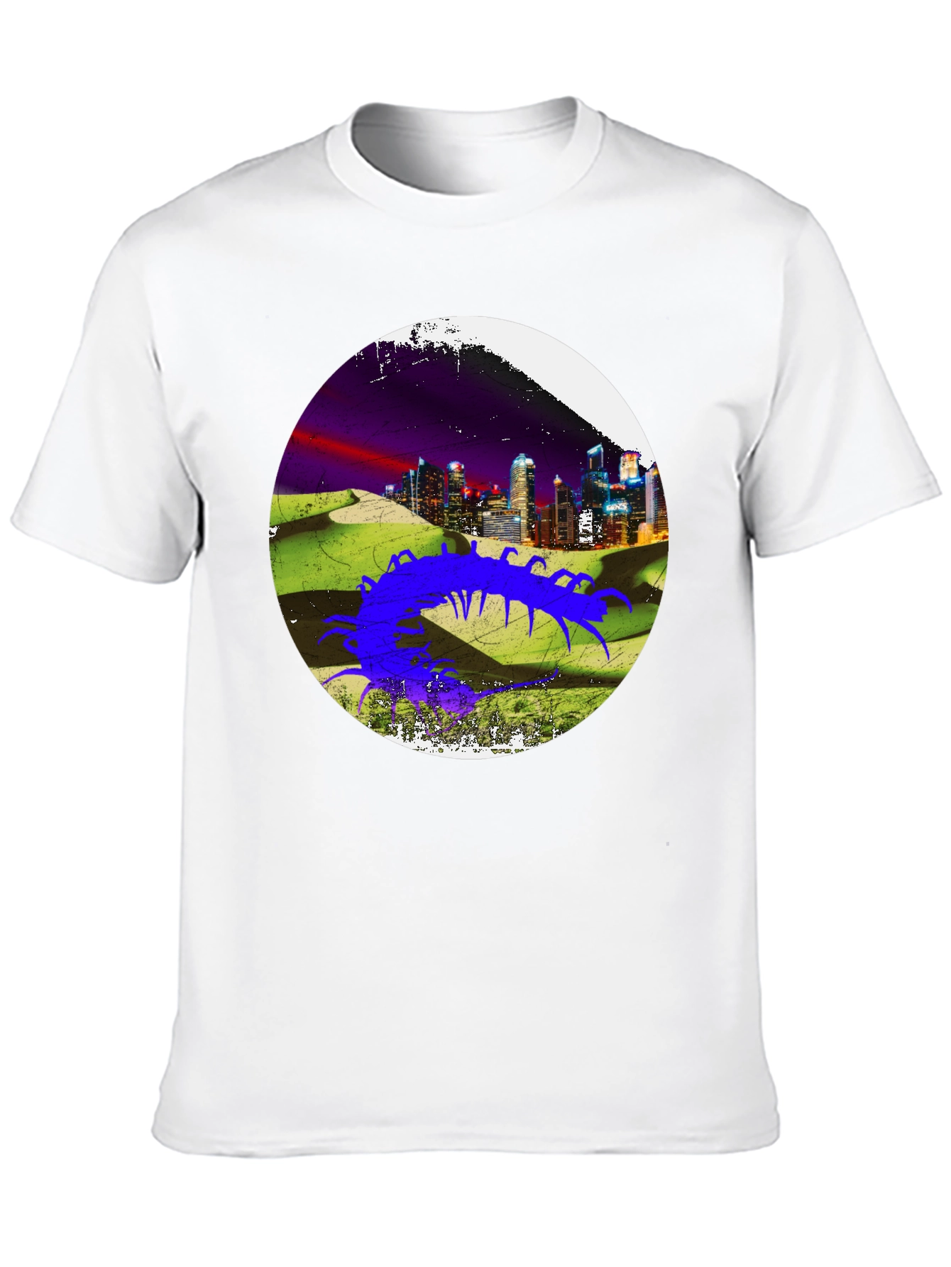 Abstract Cityscape Centipede Graphic Tee
