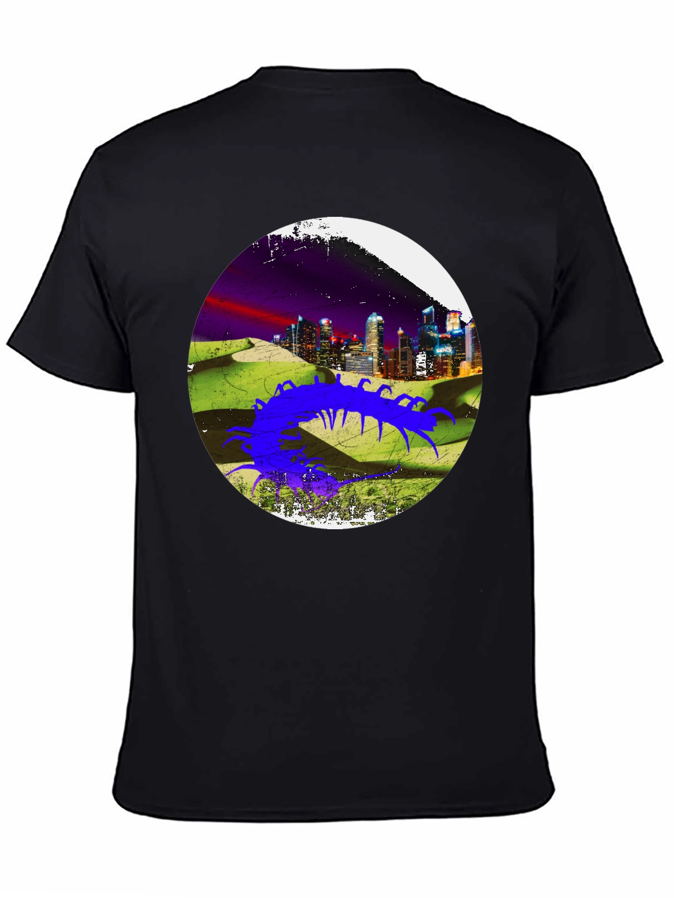 Abstract Cityscape Centipede Graphic Tee