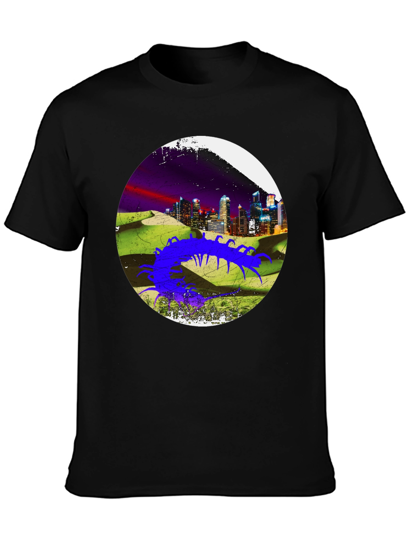 Abstract Cityscape Centipede Graphic Tee