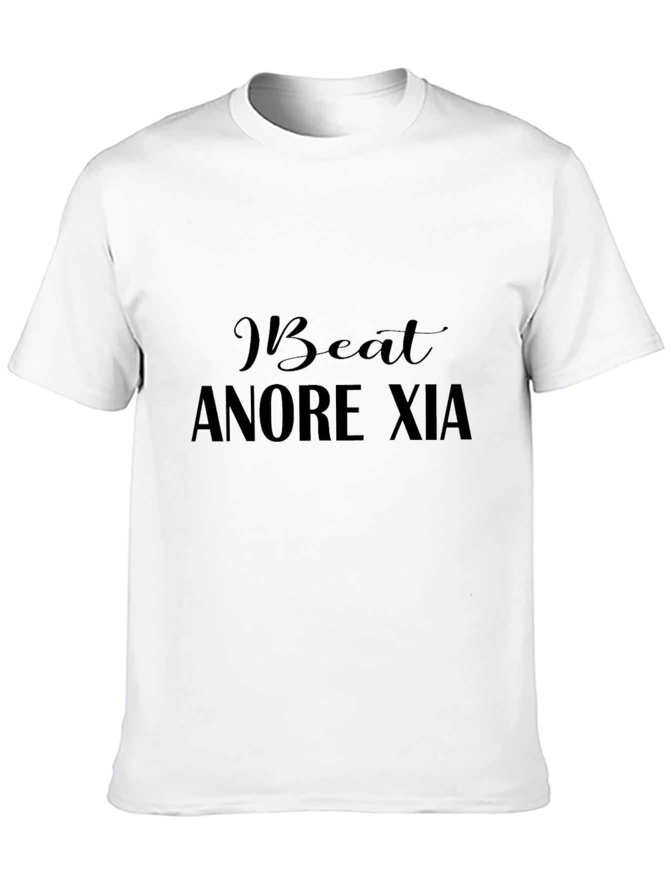 I Beat Anorexia Black Graphic Tee