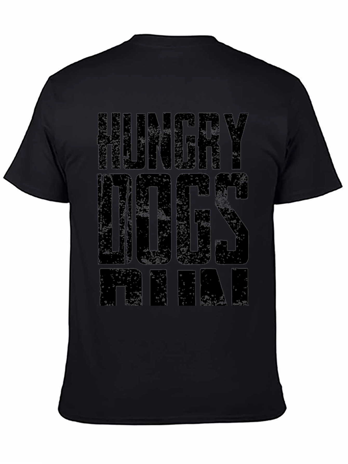 Hungry Dogs Run Black Graphic T-Shirt