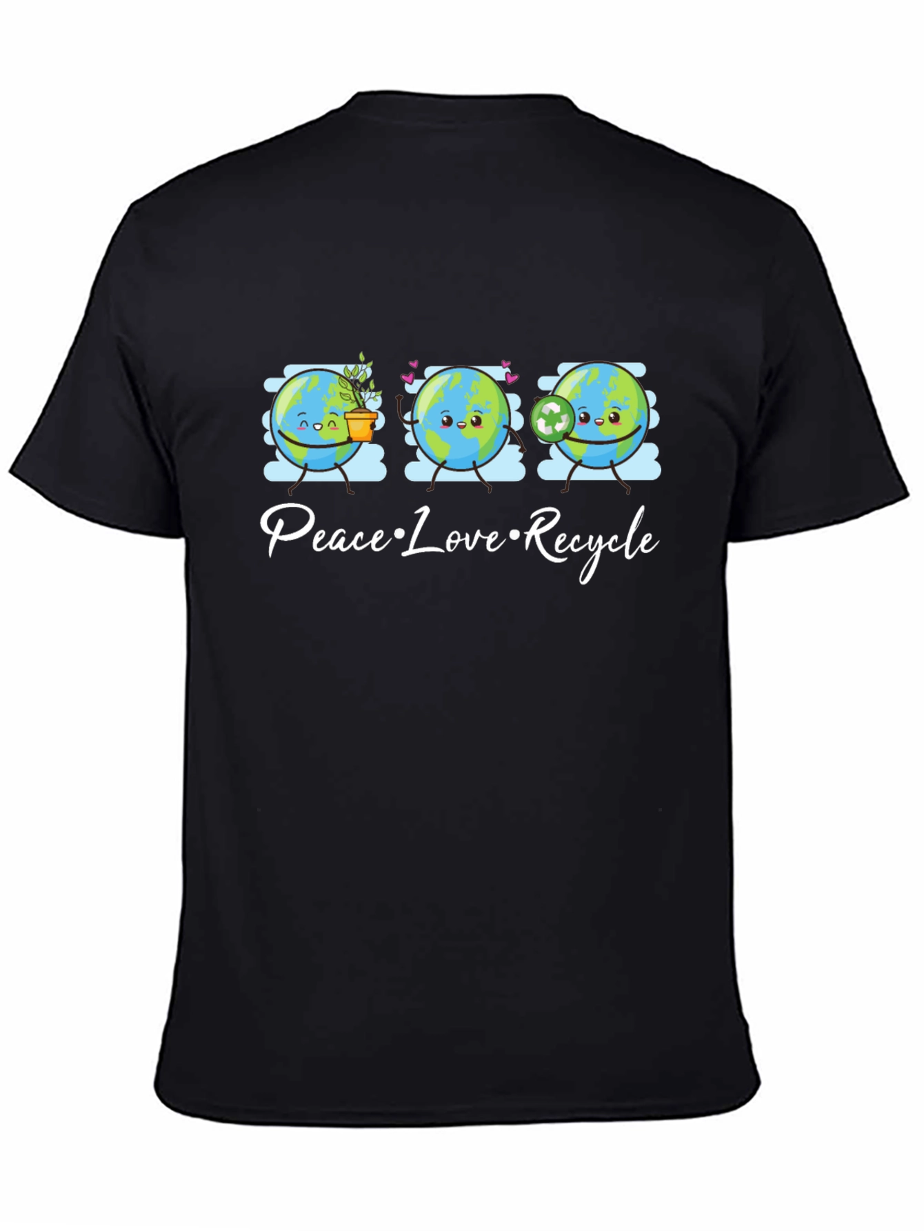 Peace Love Recycle T-Shirt Earth Day Graphic Tee