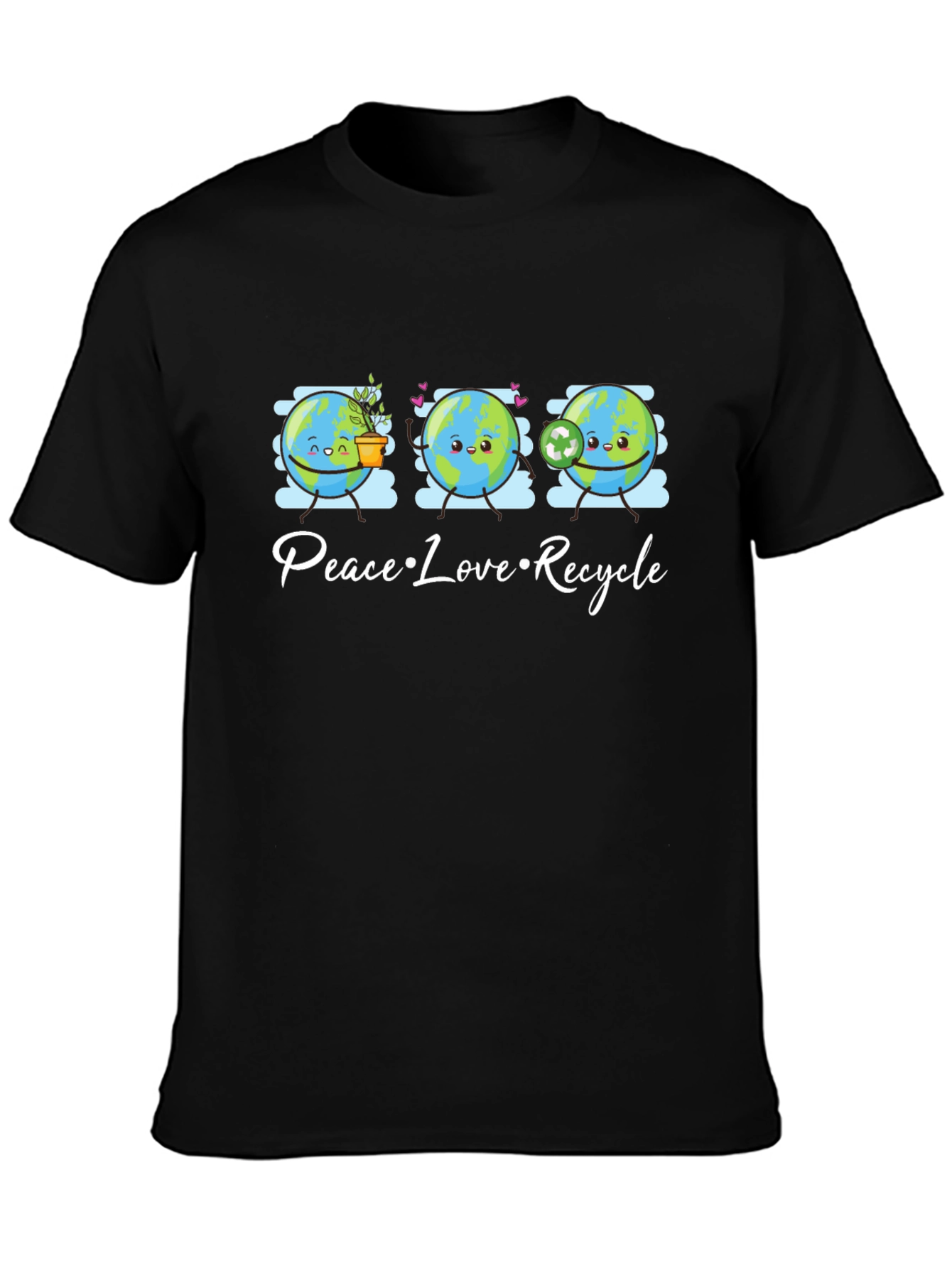 Peace Love Recycle T-Shirt Earth Day Graphic Tee