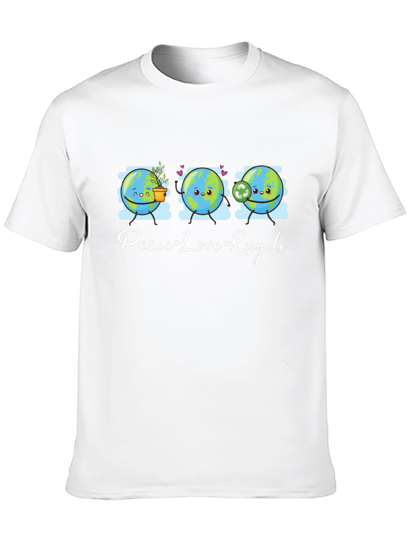 Peace Love Recycle T-Shirt Earth Day Graphic Tee