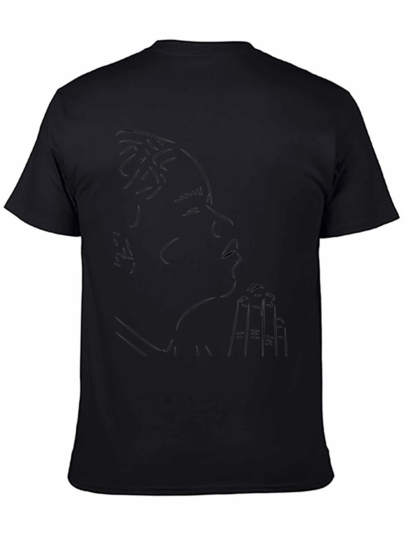 Line Art Graphic Black T-Shirt