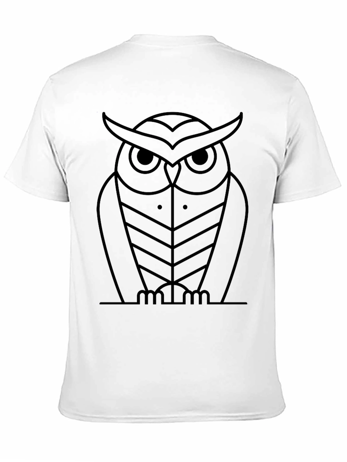 Modern Geometric Owl Graphic Black T-Shirt
