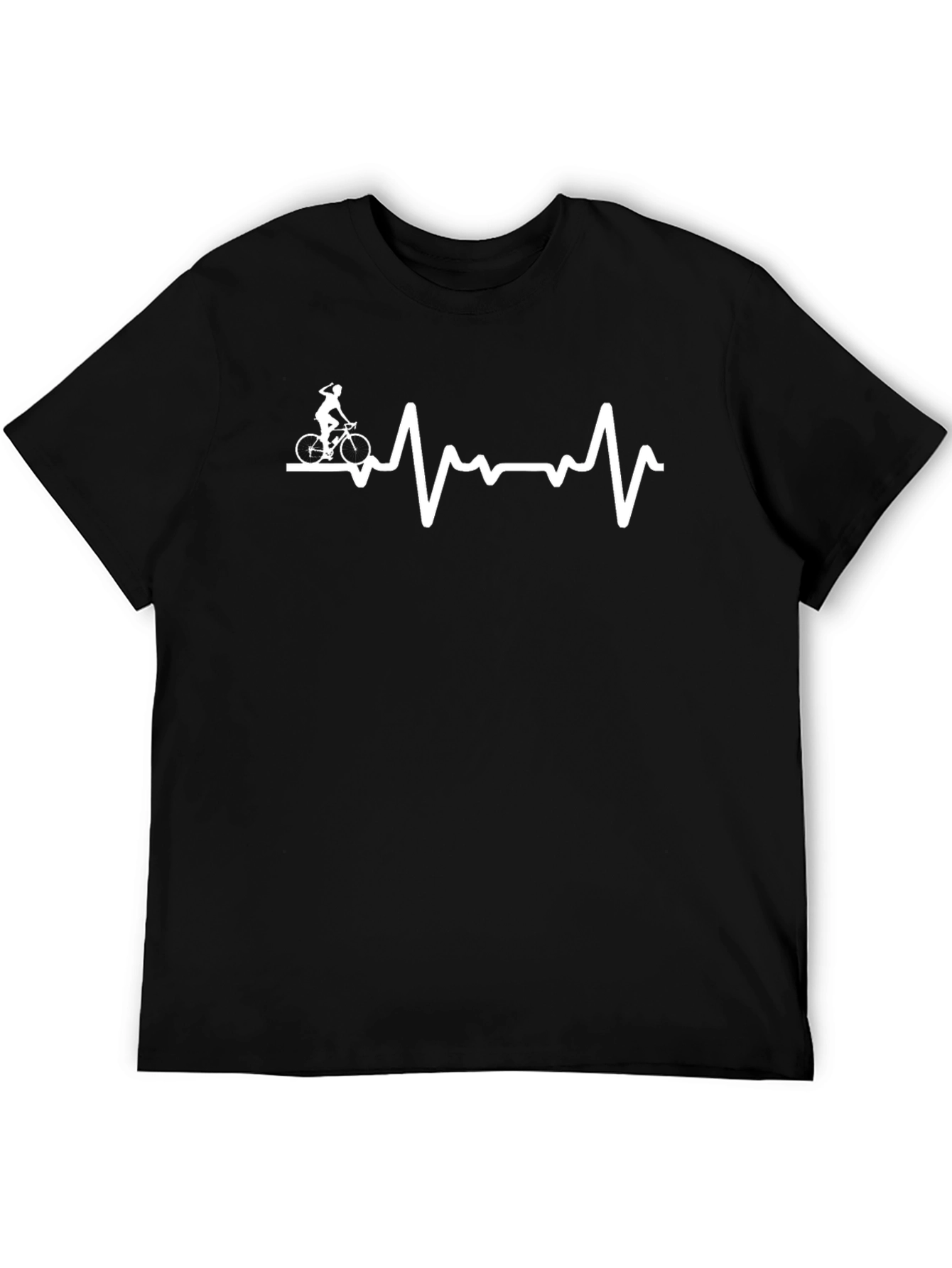 Bicycle Heartbeat Graphic T-Shirt - Black Cotton Tee