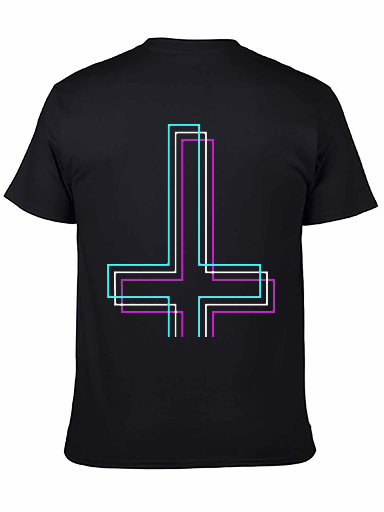 Geometric Inverted Cross Graphic T-Shirt