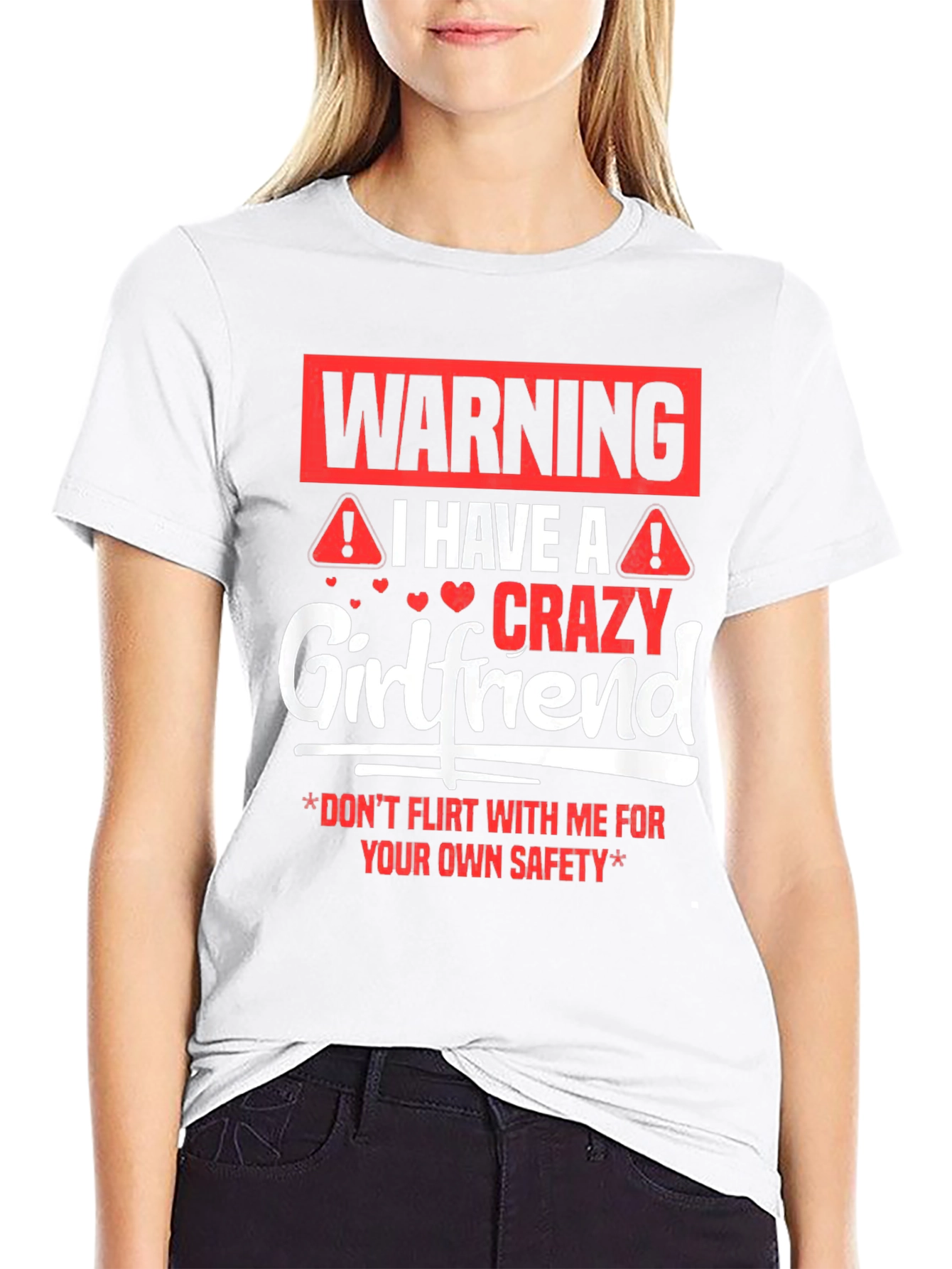Warning Crazy Girlfriend Mens Black T-Shirt