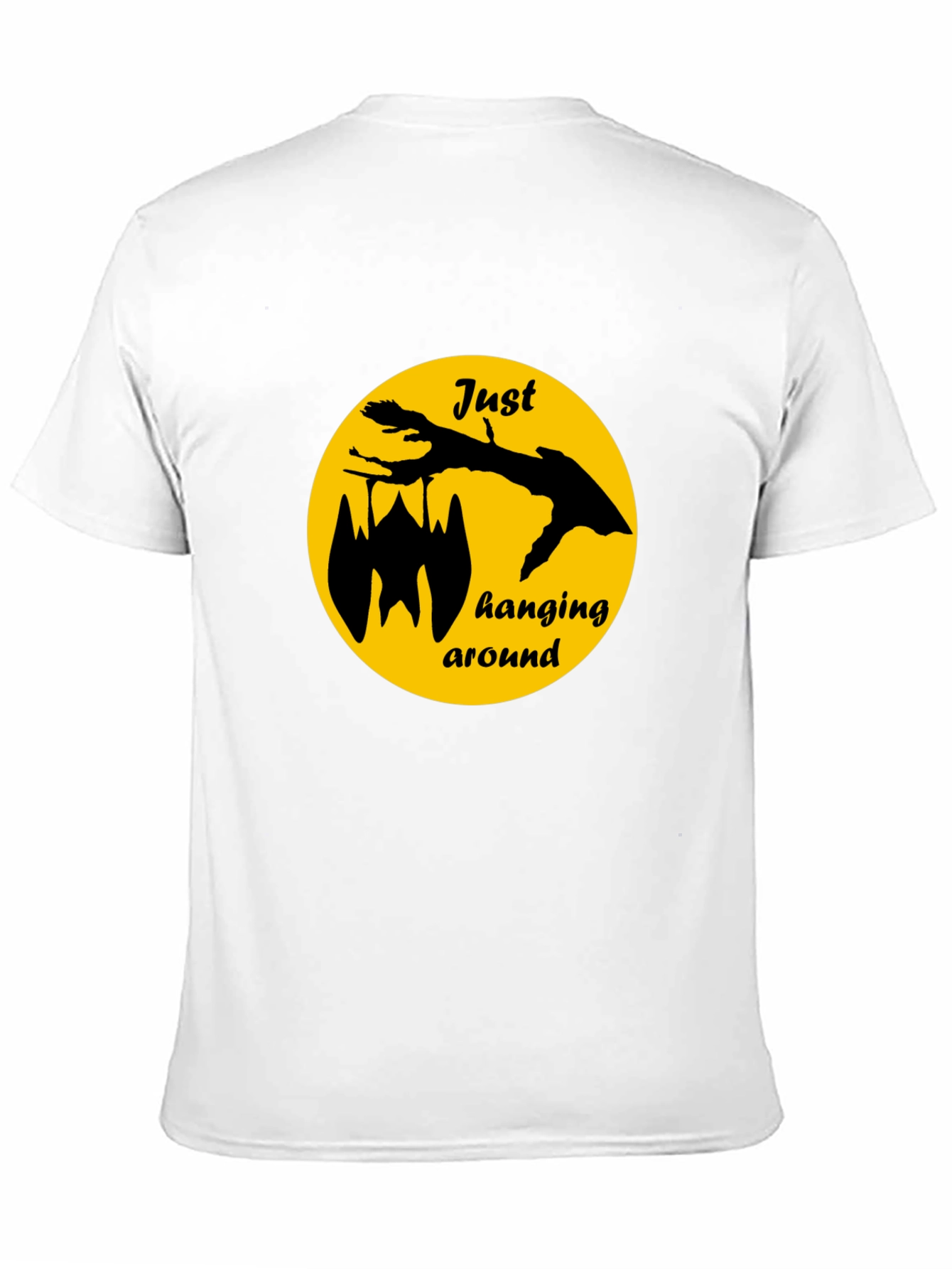 Just Hanging Around Bat Graphic Tee - Black