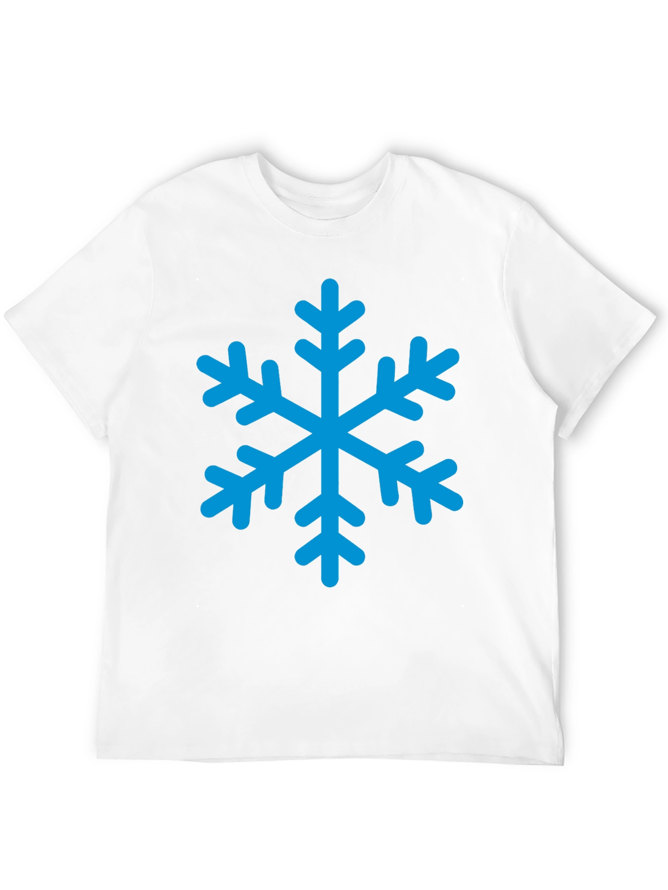 Black T-Shirt with Blue Snowflake Graphic