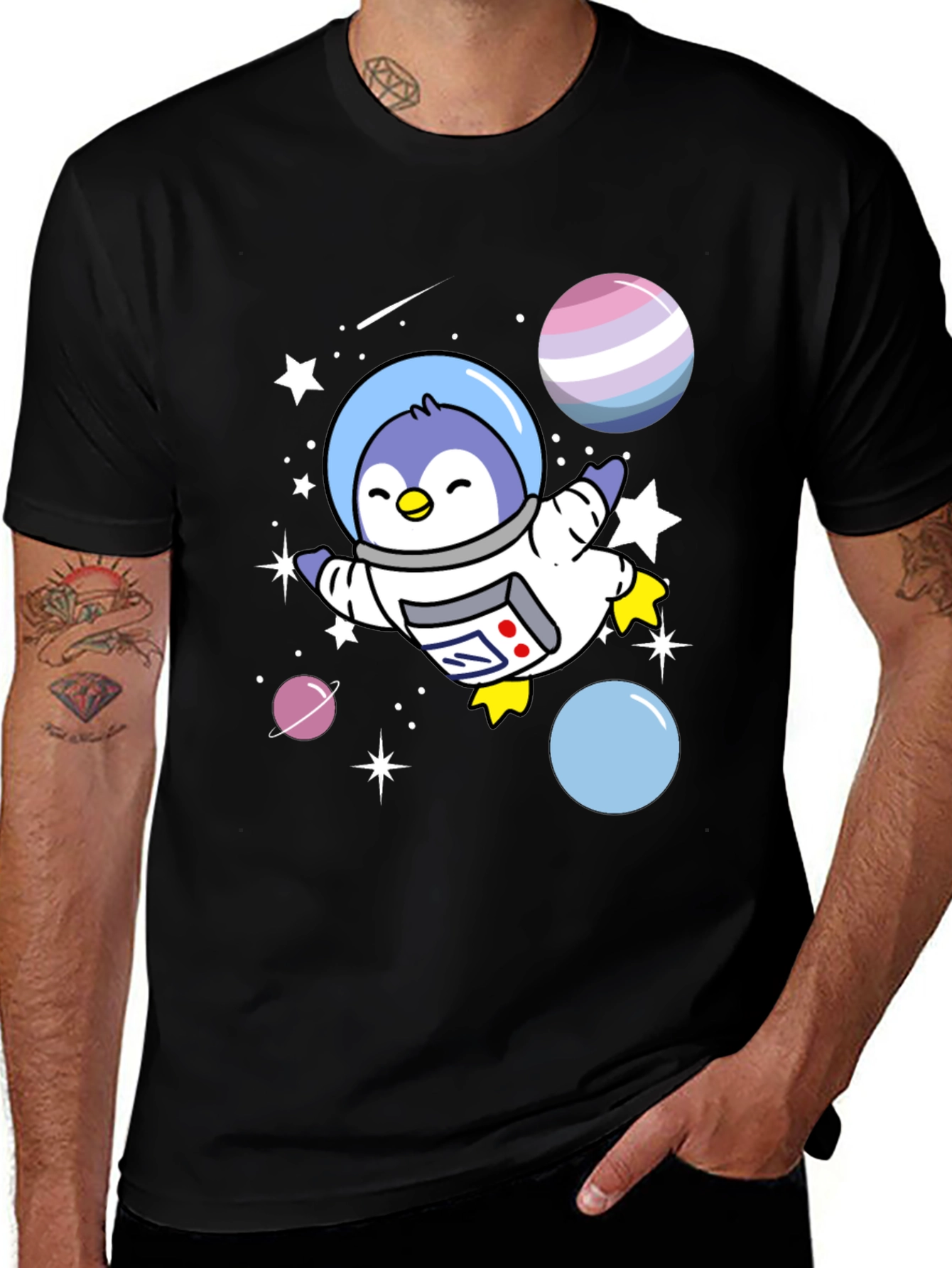 Space Penguin Graphic Tee