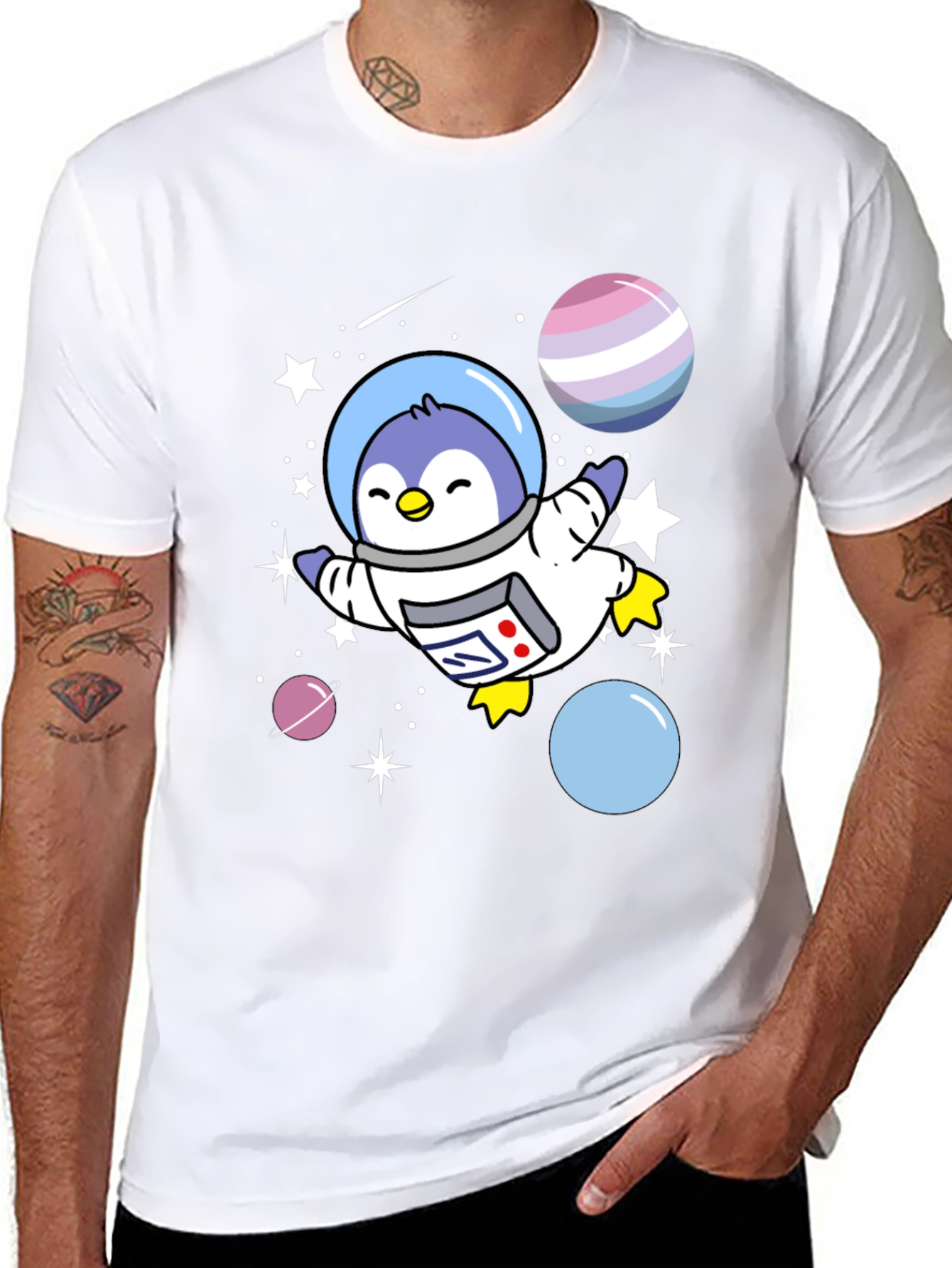 Space Penguin Graphic Tee