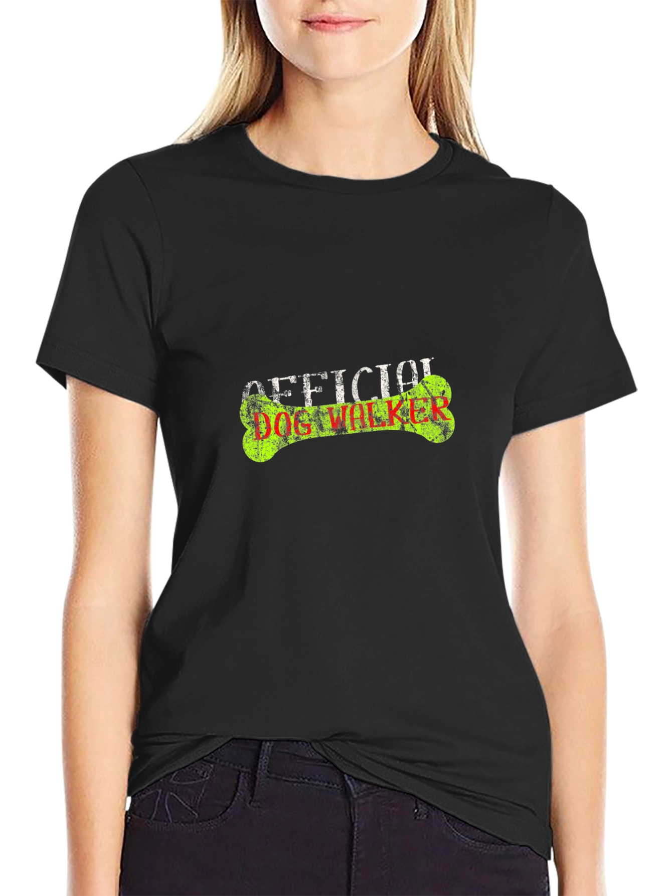 Official Dog Walker Black T-Shirt