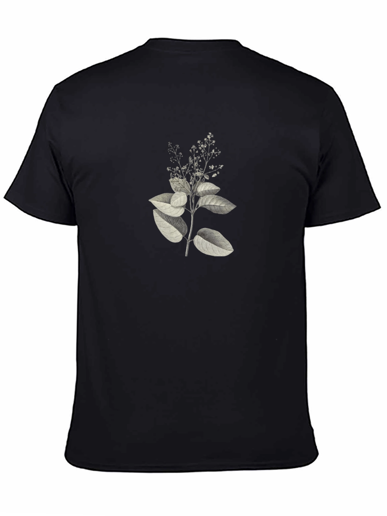 Botanical Print Black T-Shirt