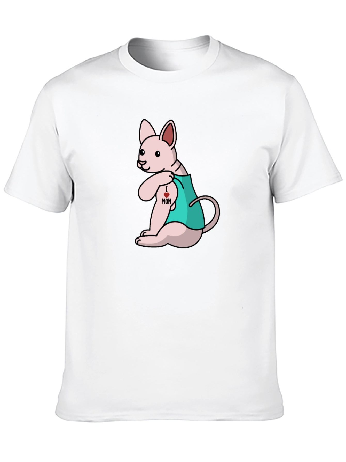 I Love Mom Tattoo Cat T-Shirt