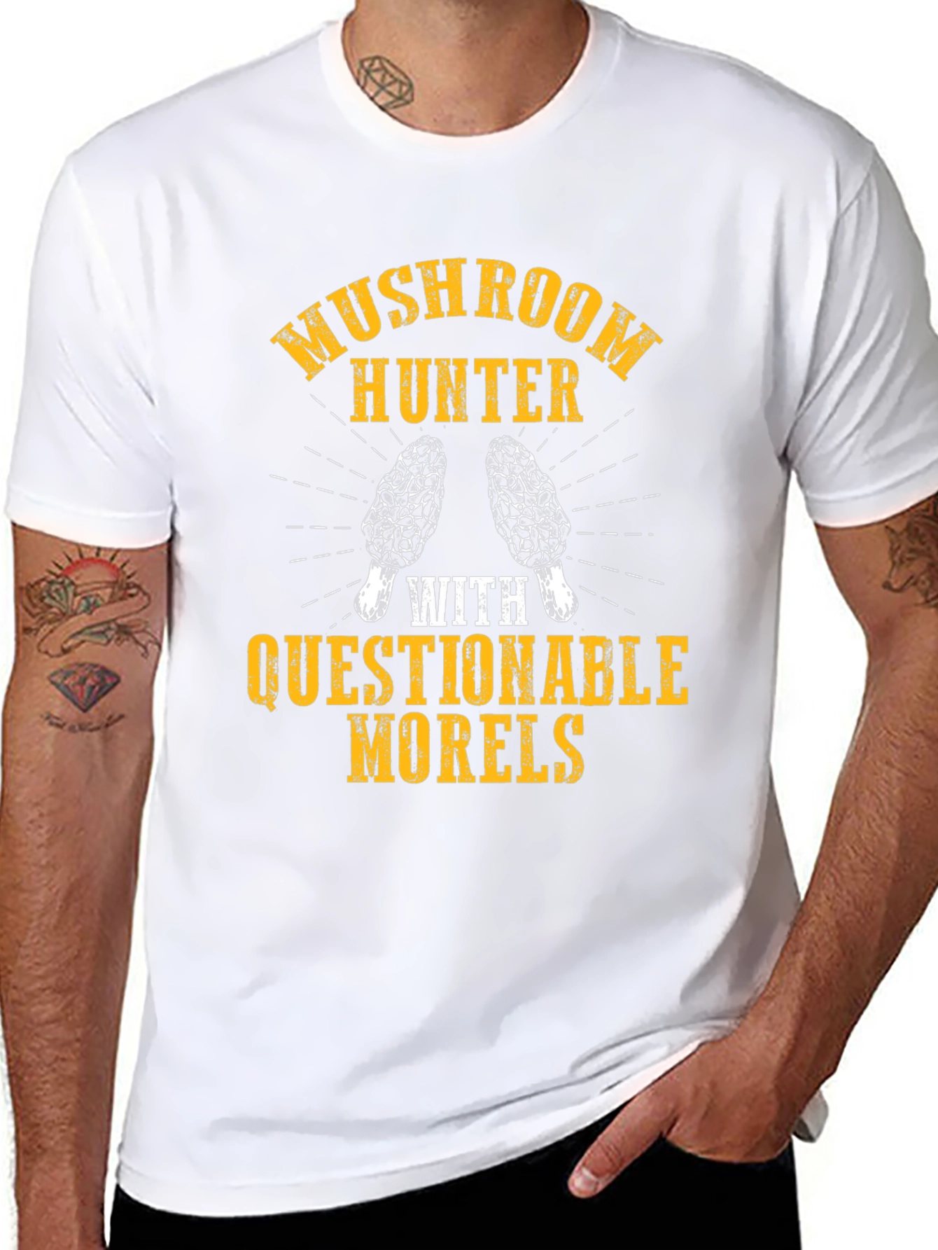 Mushroom Hunter with Questionable Morels T-Shirt
