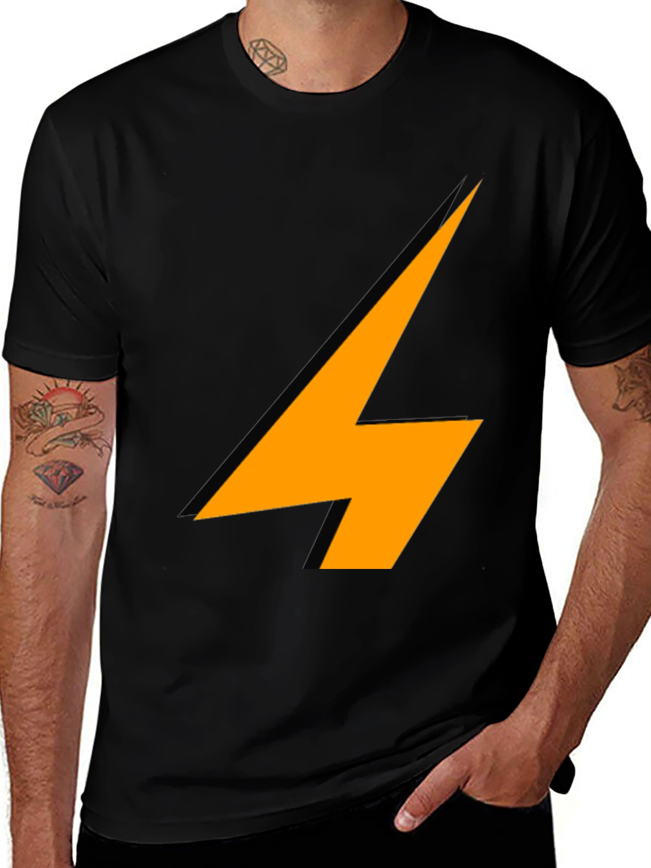 Lightning Bolt Graphic Black T-Shirt