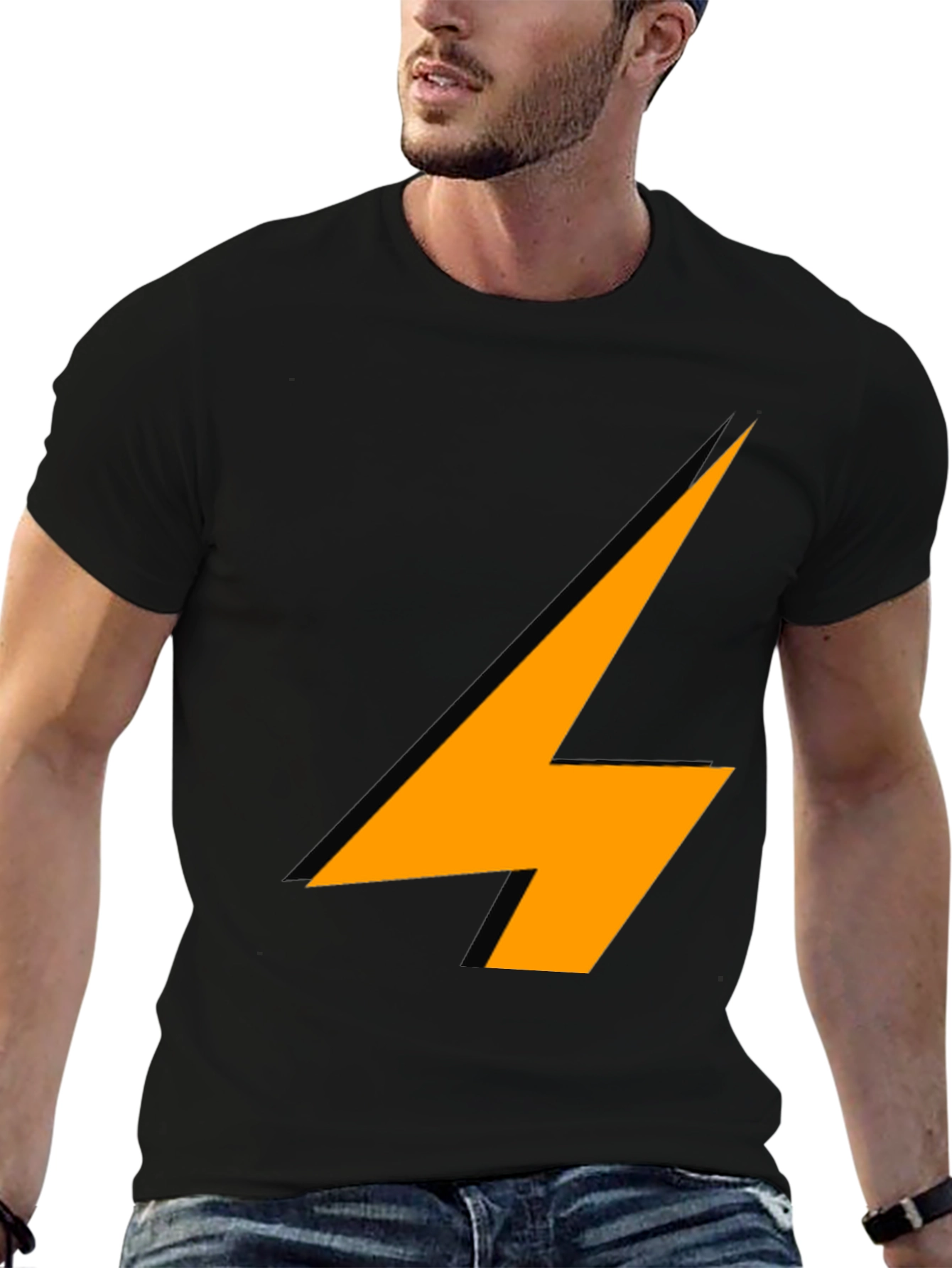Lightning Bolt Graphic Black T-Shirt