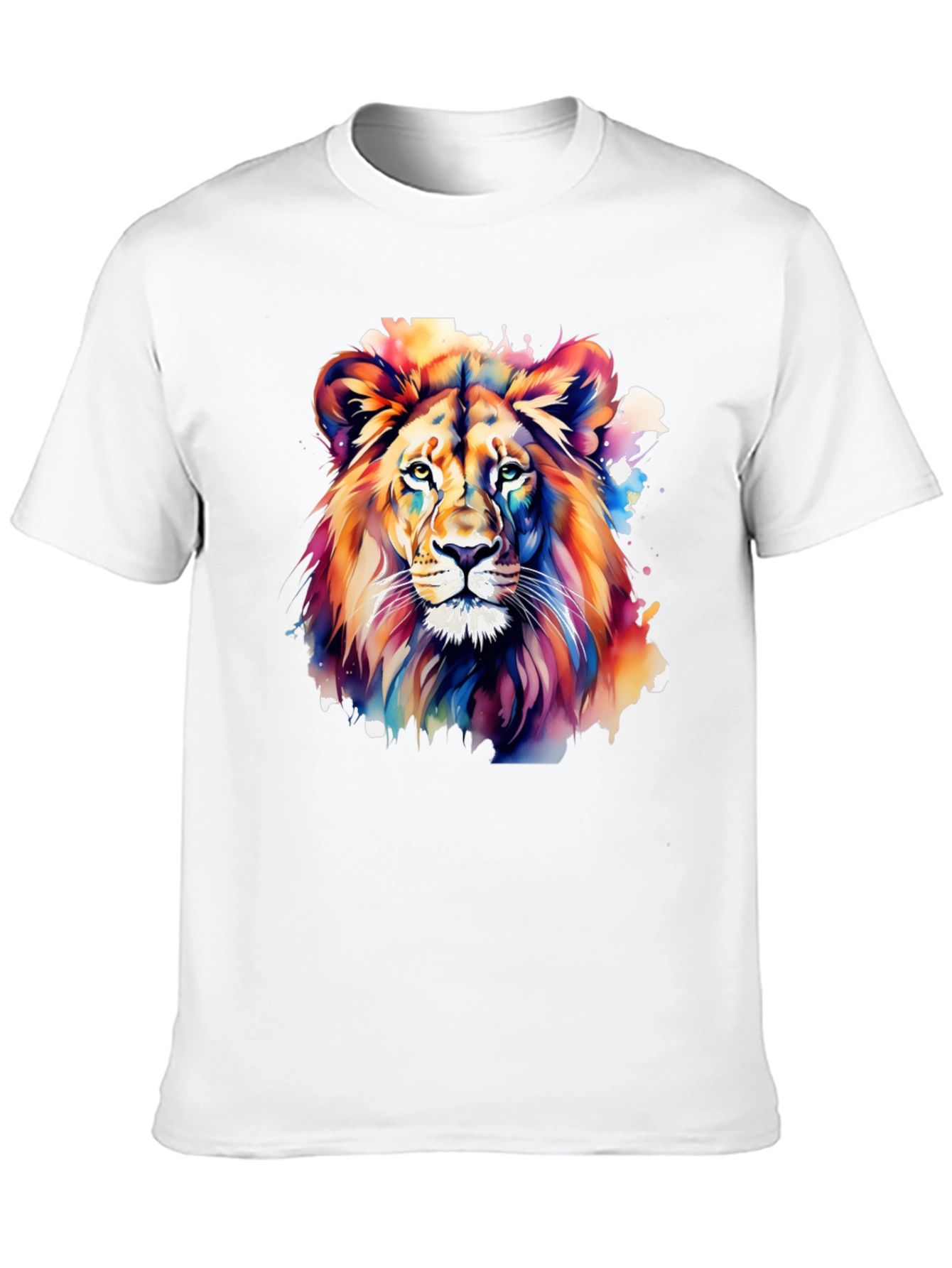 Vibrant Lion Graphic Black T-Shirt