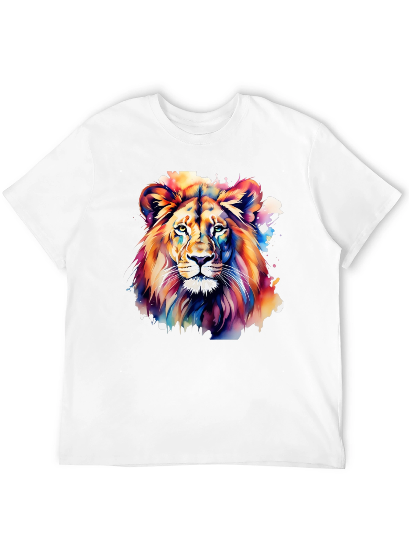 Vibrant Lion Graphic Black T-Shirt
