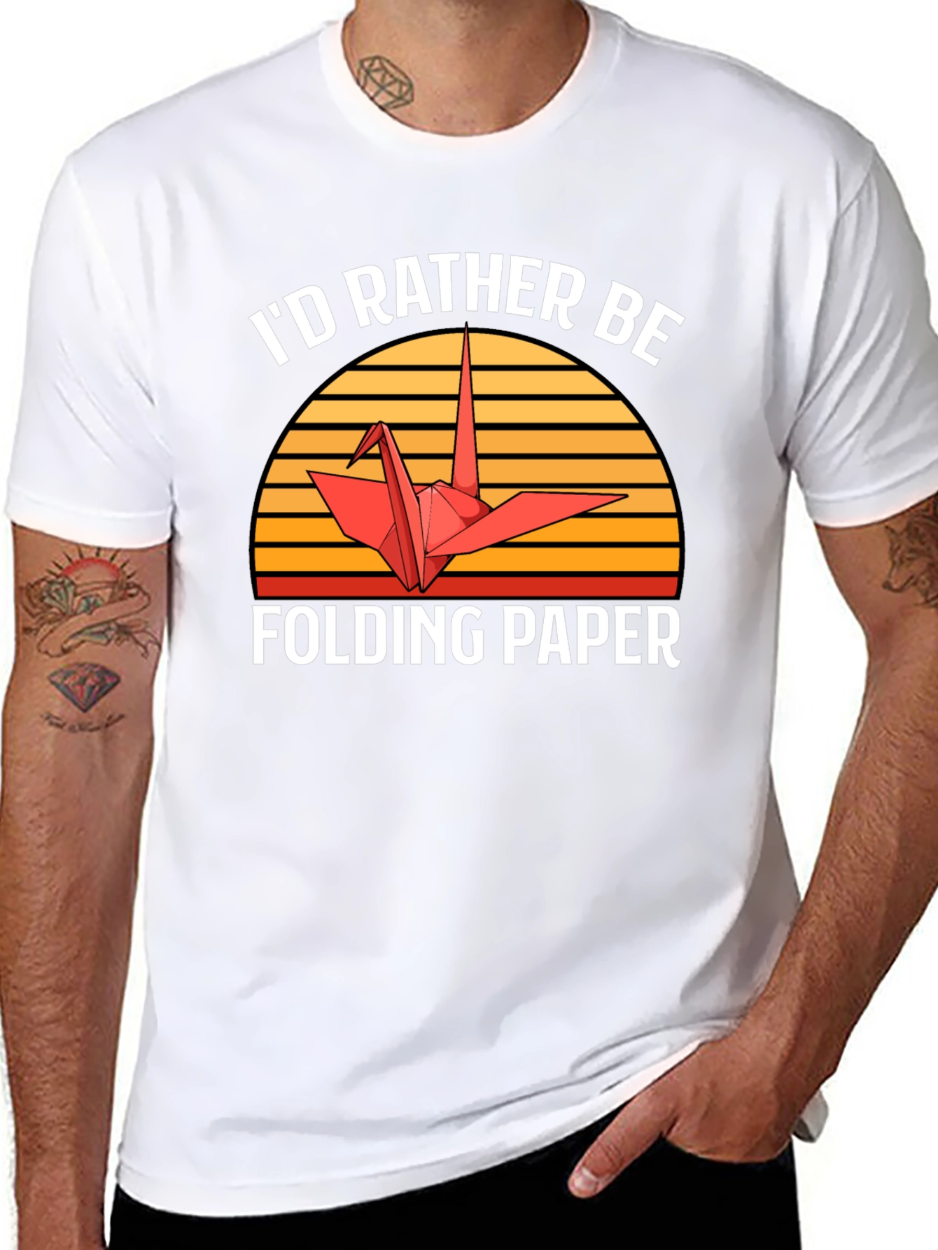 Id Rather Be Folding Paper Graphic Tee
