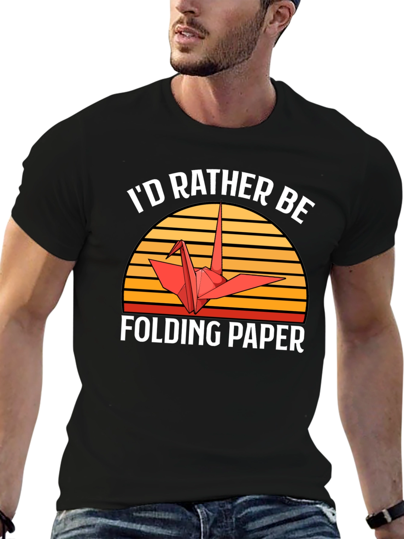 Id Rather Be Folding Paper Graphic Tee