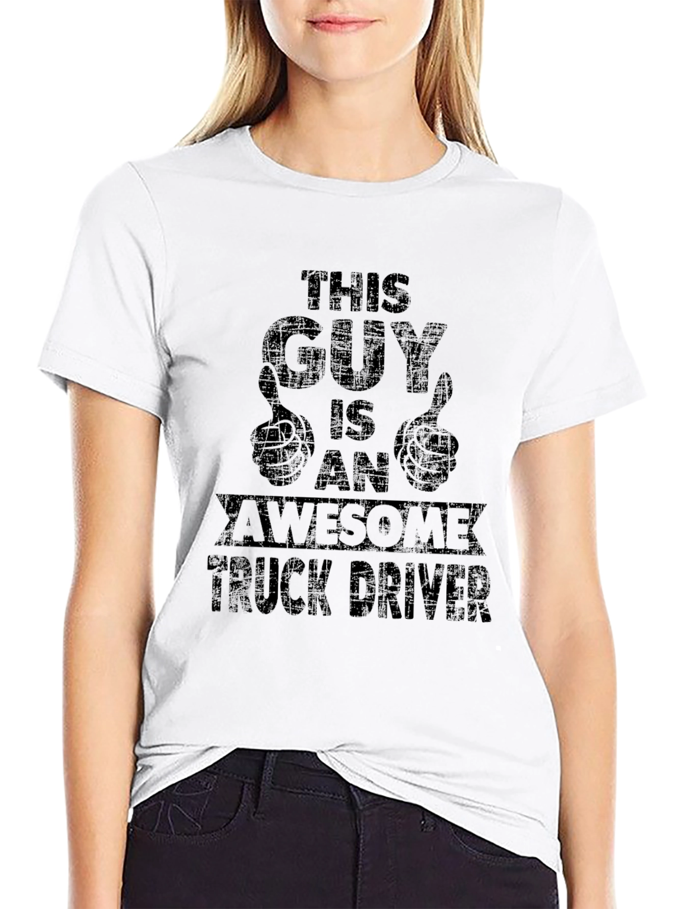 Awesome Truck Driver Graphic Tee - Black