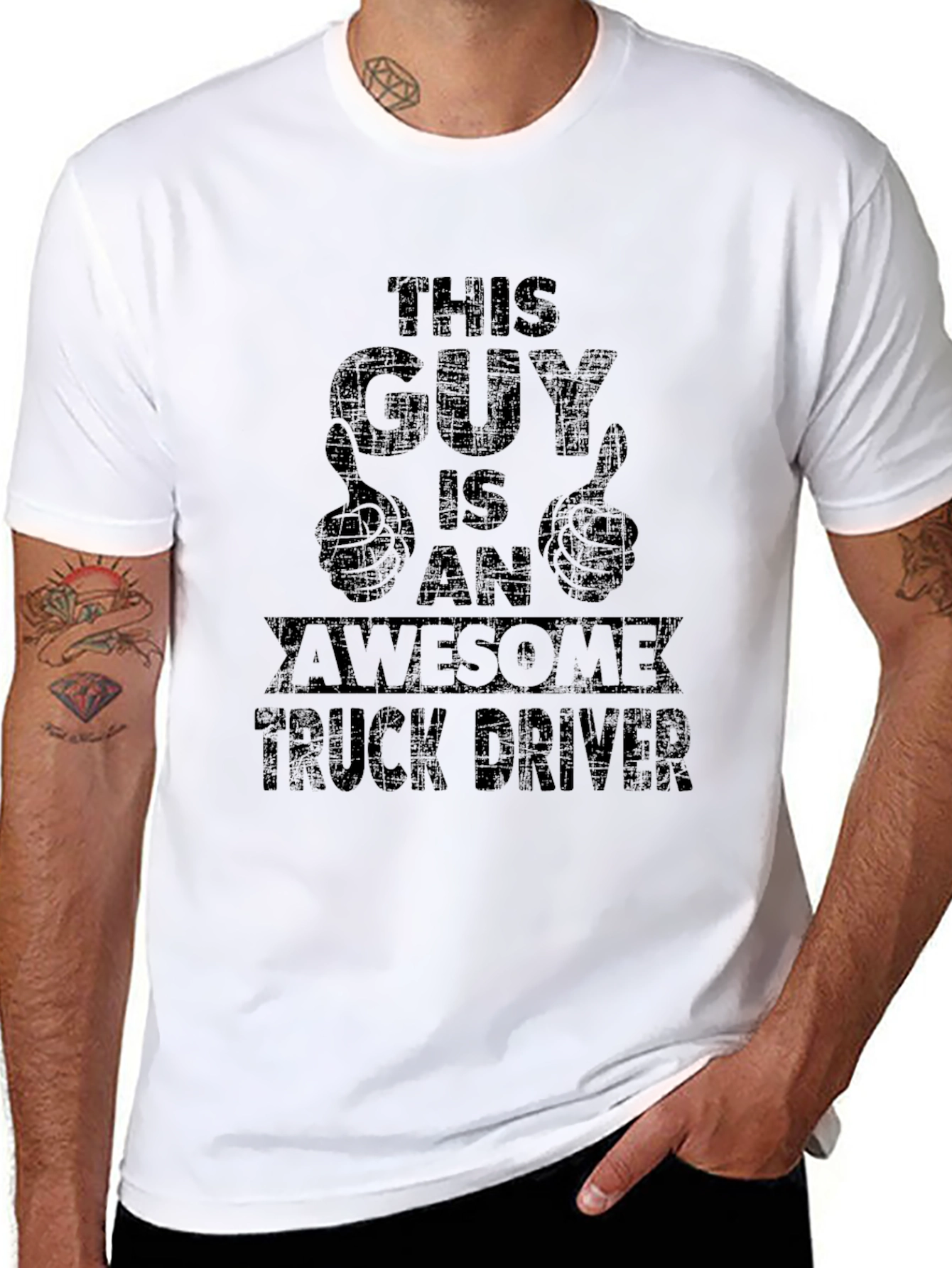 Awesome Truck Driver Graphic Tee - Black